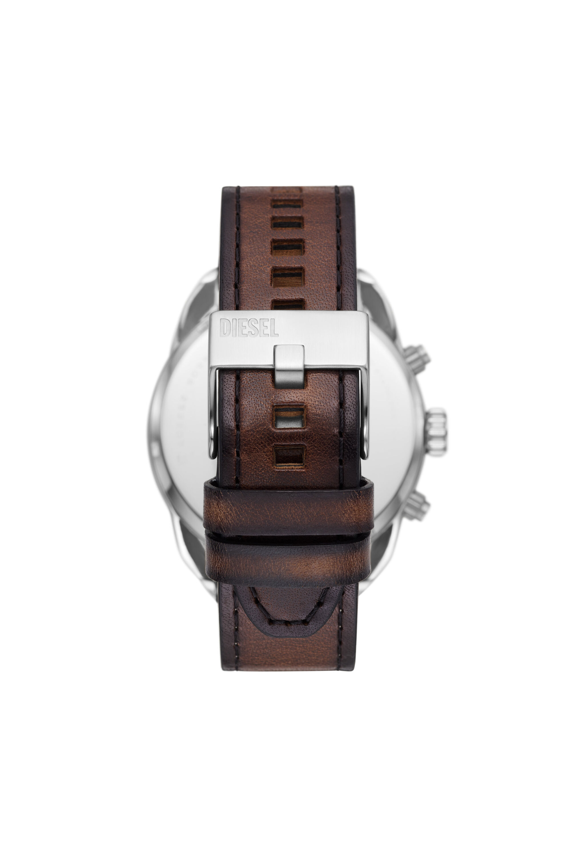Diesel - DZ4606, Montre chronographe Spiked en cuir marron Homme in Marron - 2