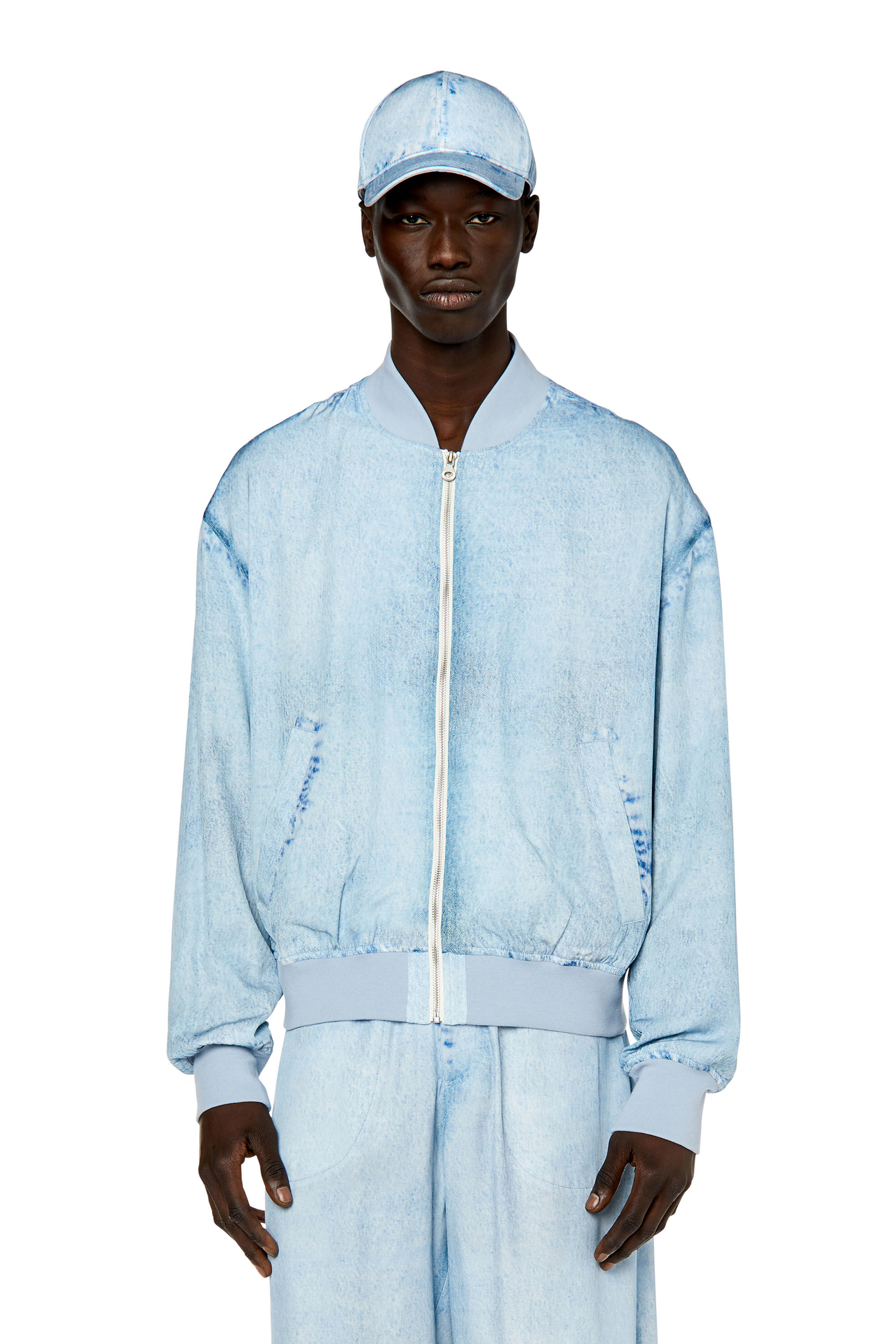 J MAR Man Bomber jacket with denim trompe l oeil Diesel