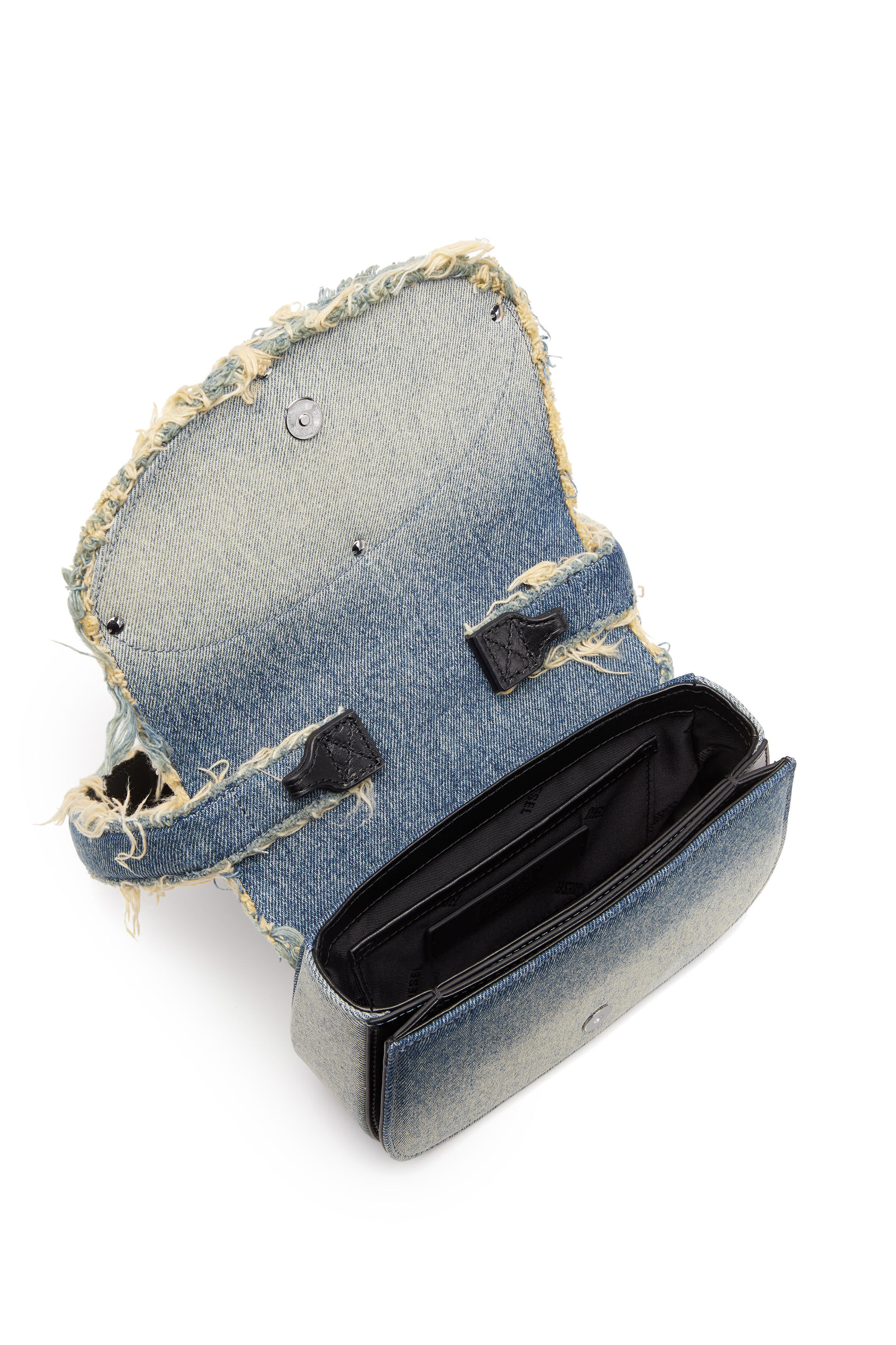 Diesel - 1DR, Female's 1DR-Iconic shoulder bag in denim and crystals in Blue - 2
