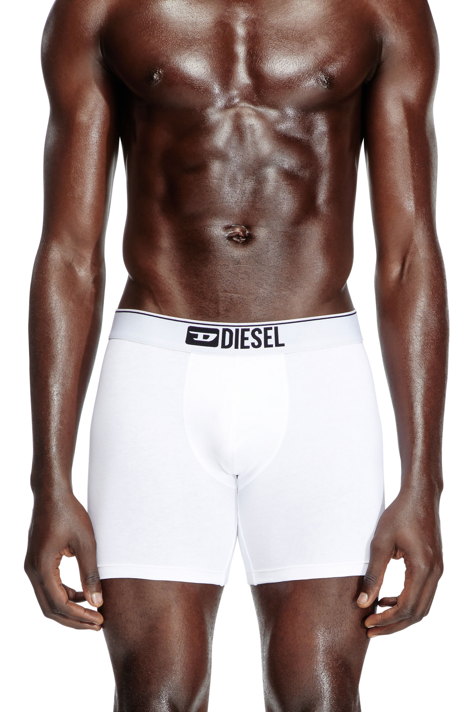Diesel - MAX-3PACK, Male's Three-pack stretch cotton boxer briefs in Black/White - 3