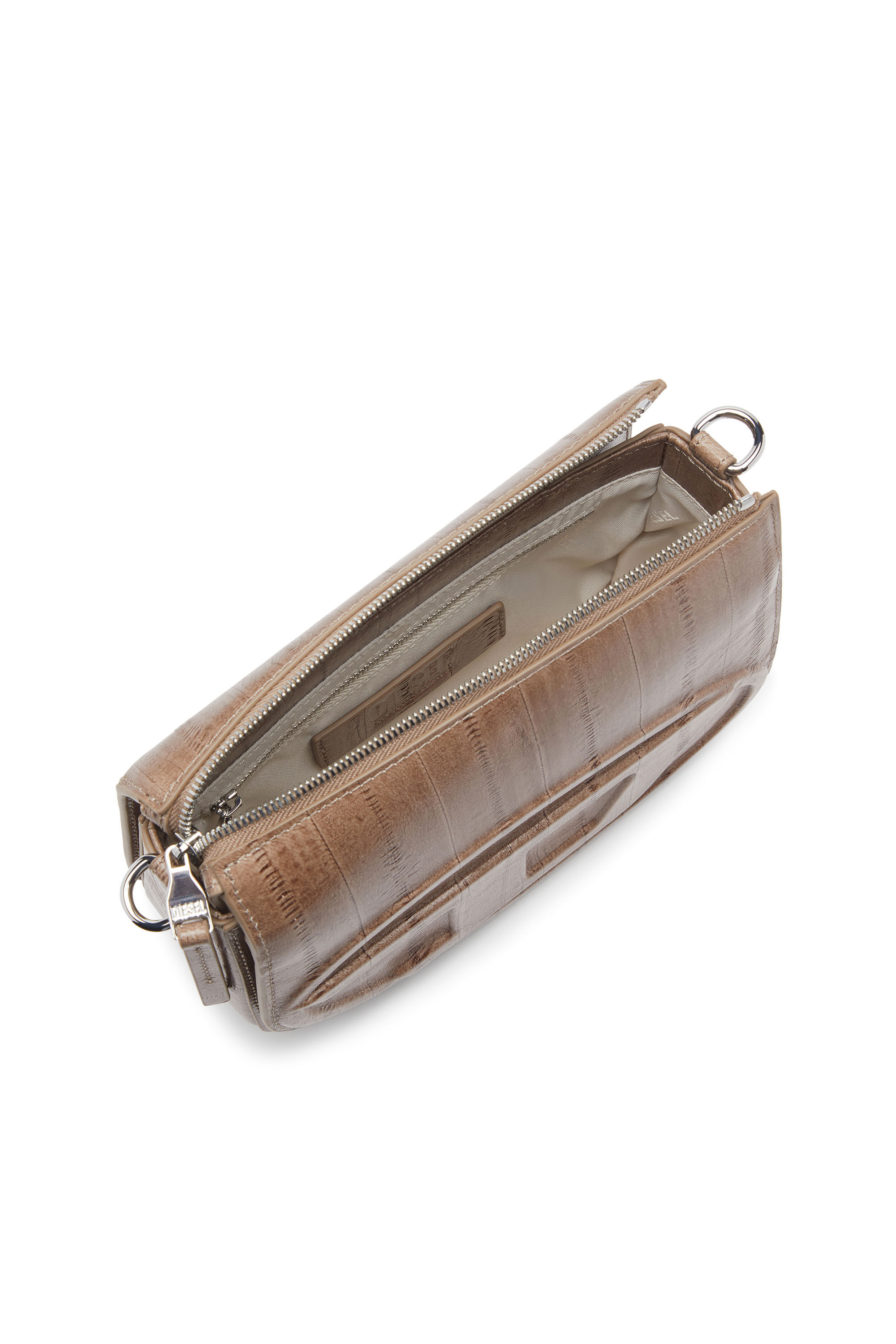 Diesel - 1DR CAMERA BAG, 1DR-Sac caméra en cuir effet anguille Mixte in Marron - 2