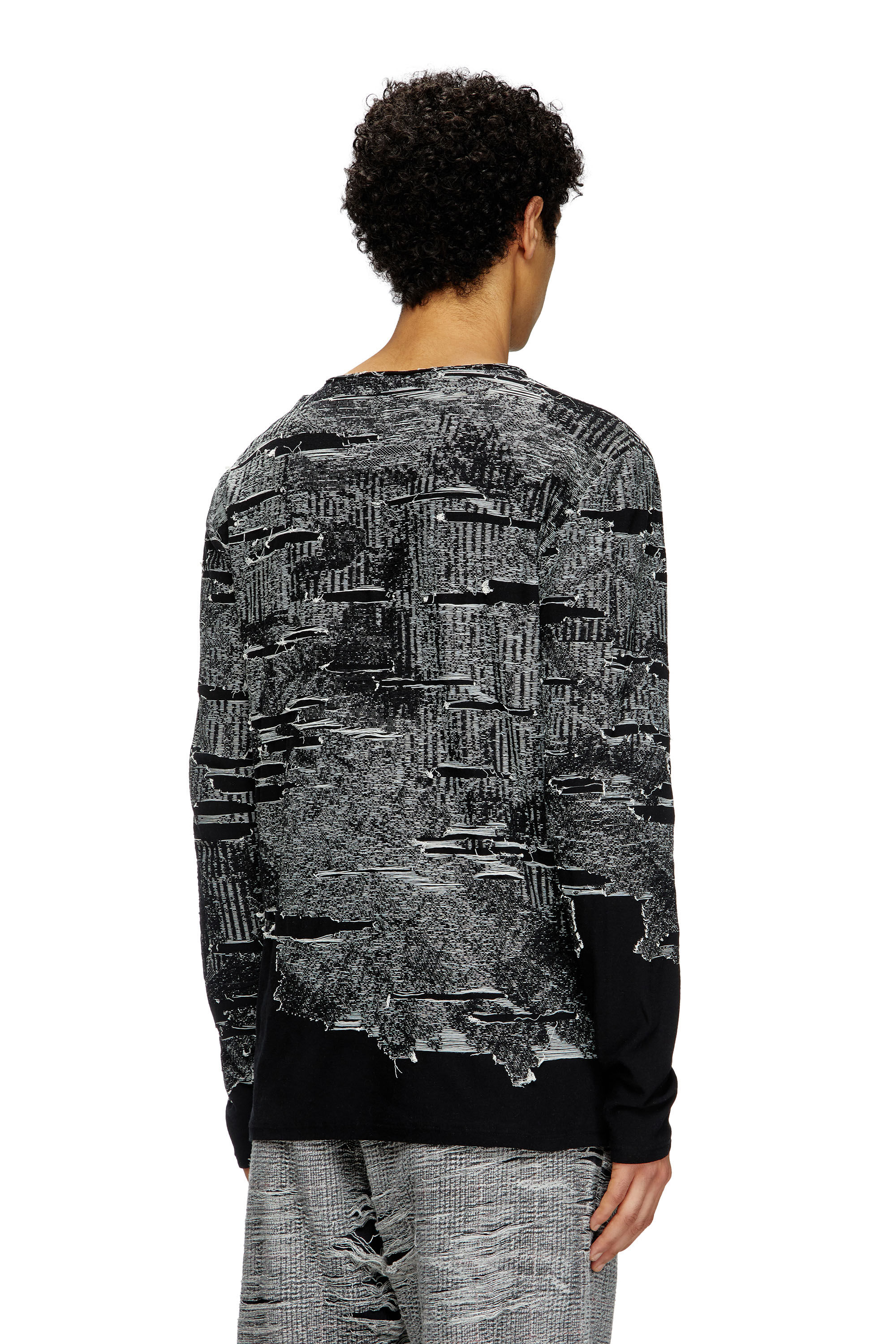 Diesel - K-CADMO, Male's Jumper with engineered distressing in Black - 4
