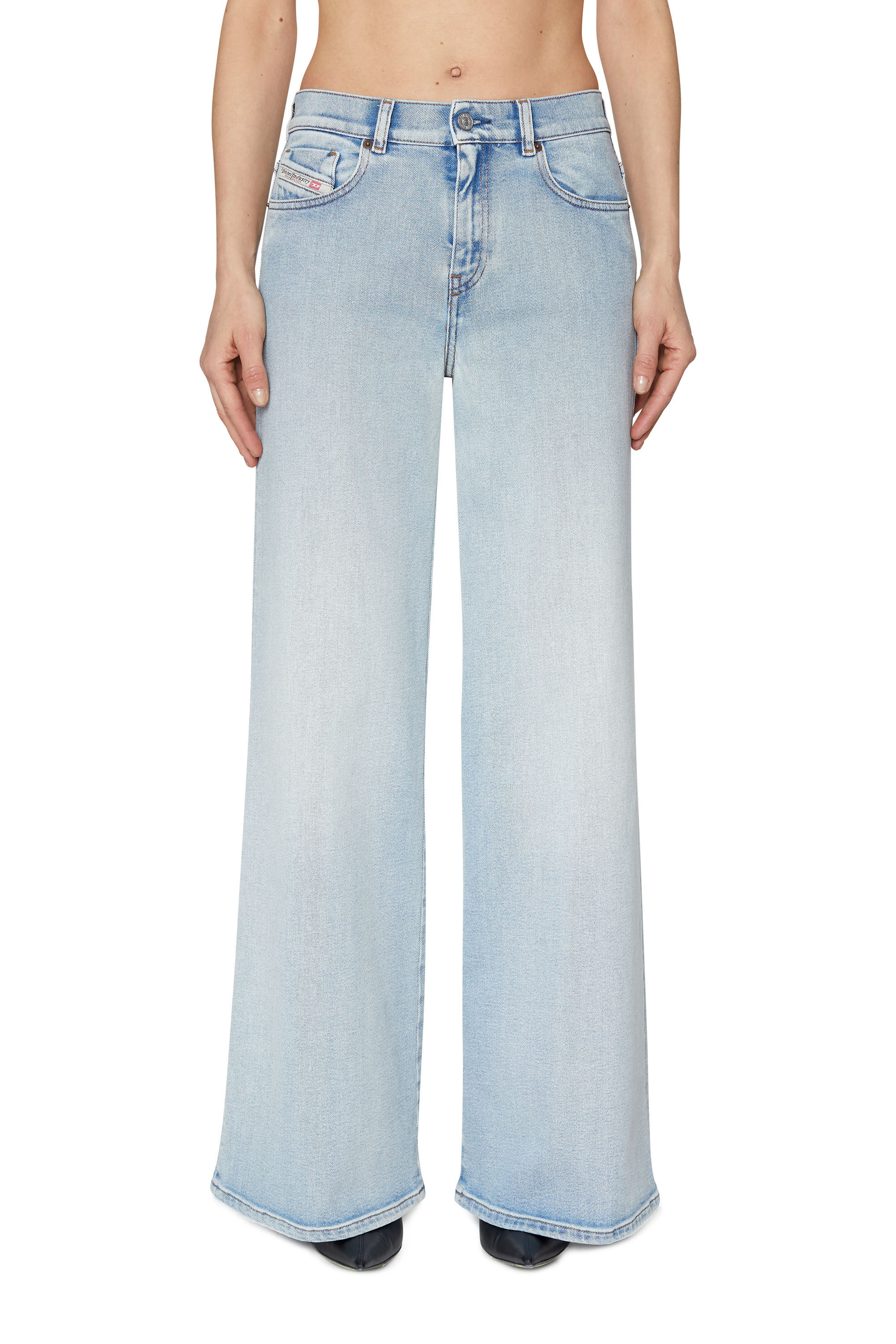 AURALEE SUN FADE BLEACH LIGHT DENIM SHIRTS BLOUSON/5P PANTS
