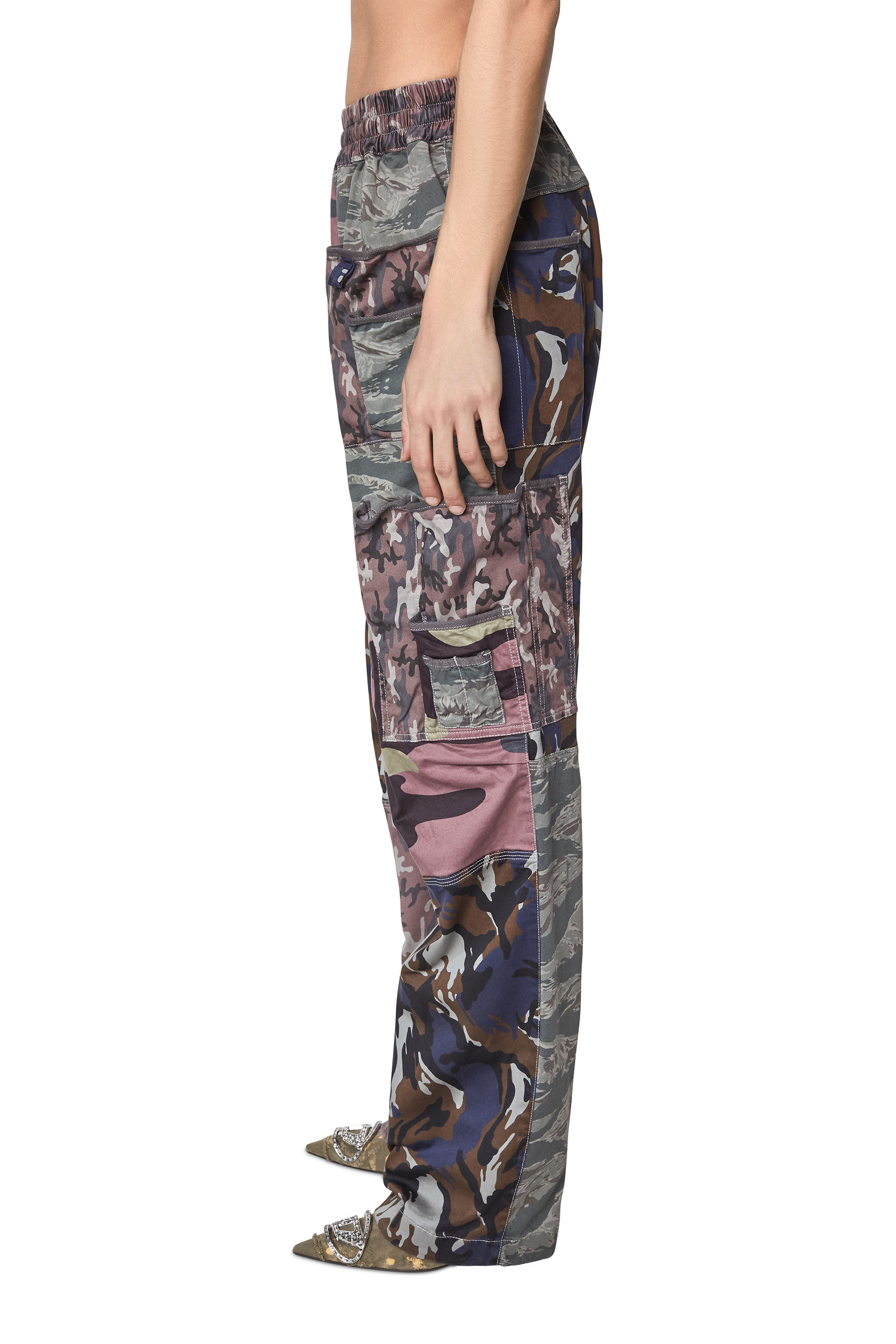 P SERRA LONG CMF Woman Fashion Show pants in satin Diesel
