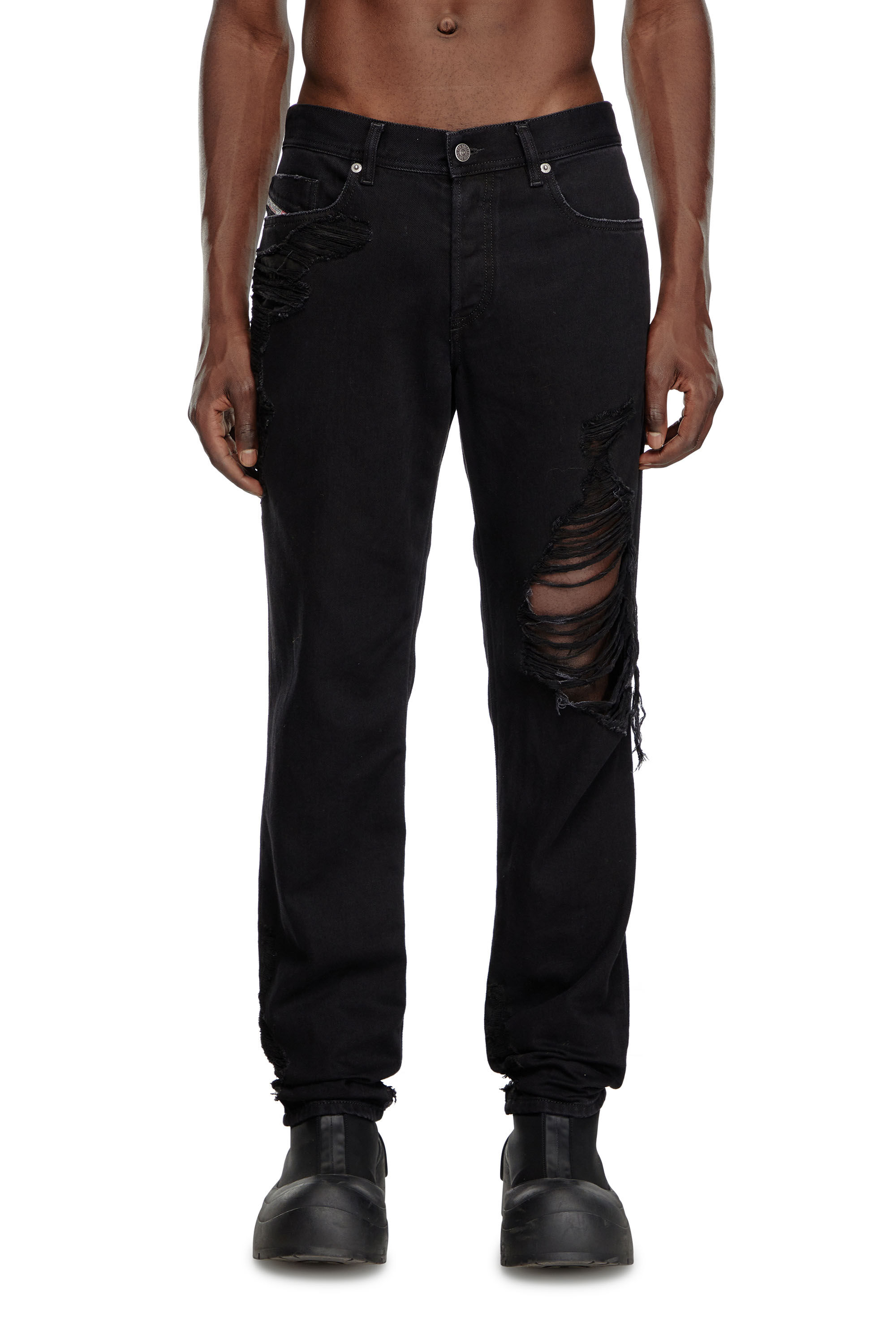 Diesel - Tapered Jeans 2023 D-Finitive 09K35 Homme, Noir/Gris foncé - Image 3