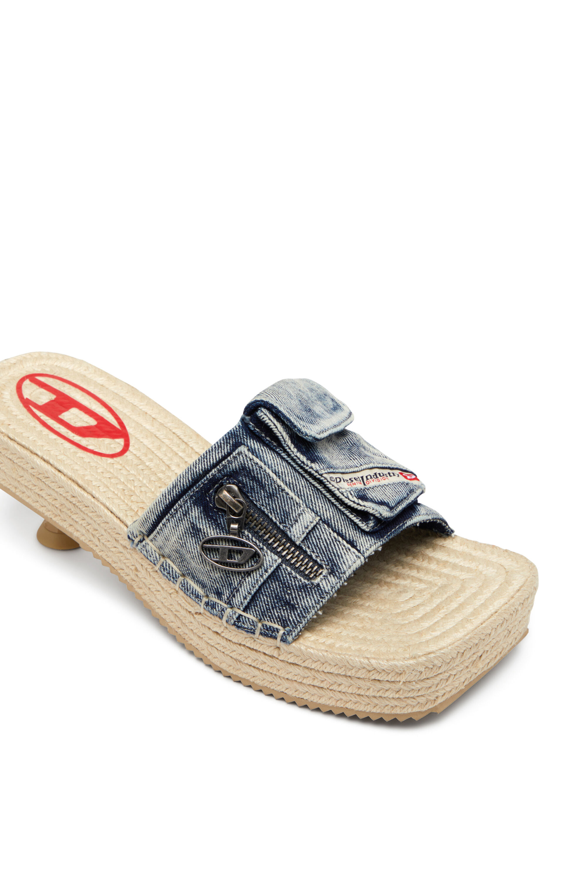 Diesel - D-IBIZA 40 PCK, Female's D-Ibiza-Heeled platform espadrilles in denim in Blue - 6