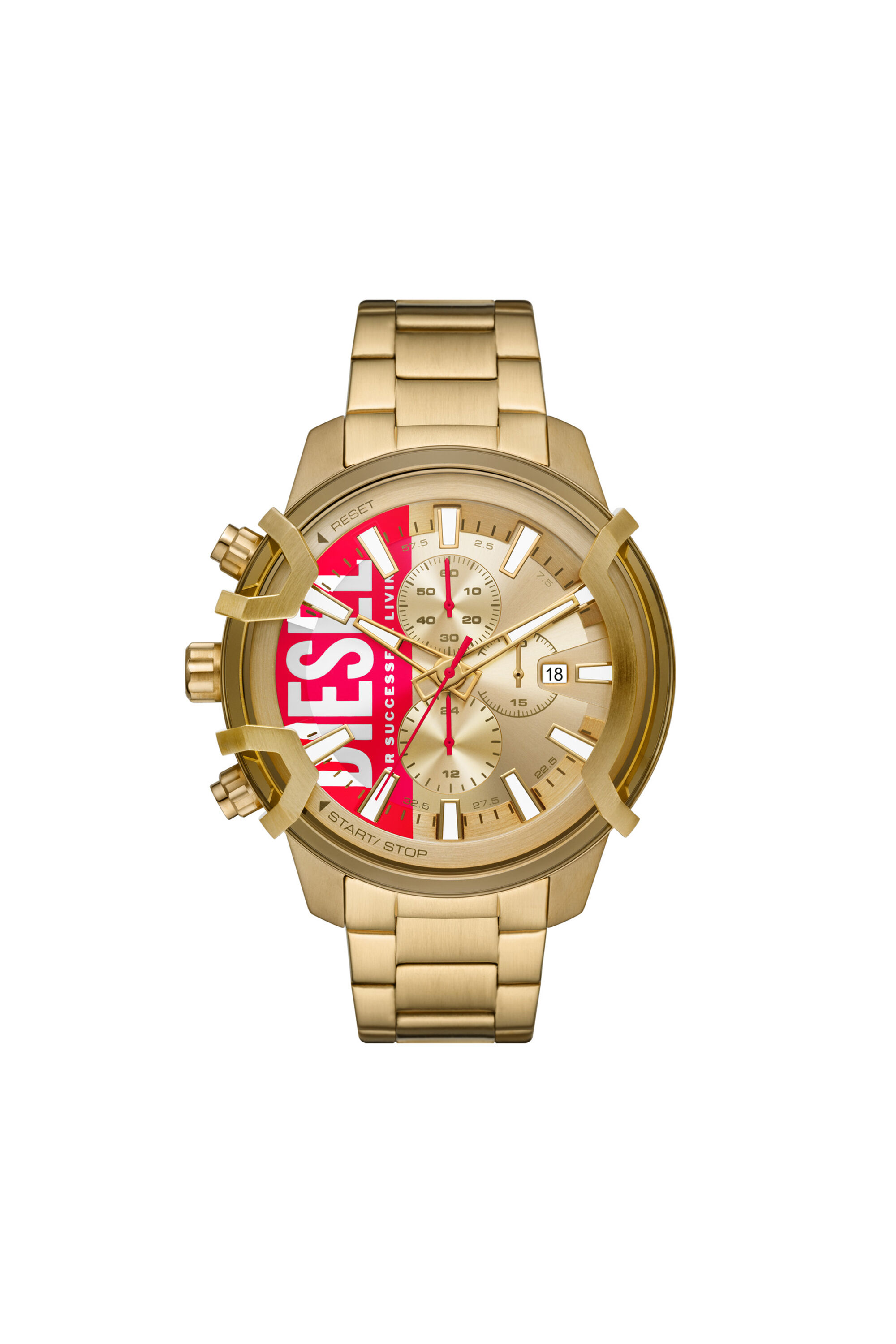 DZ4595: Men's gold-colored steel chronograph | Diesel Griffed