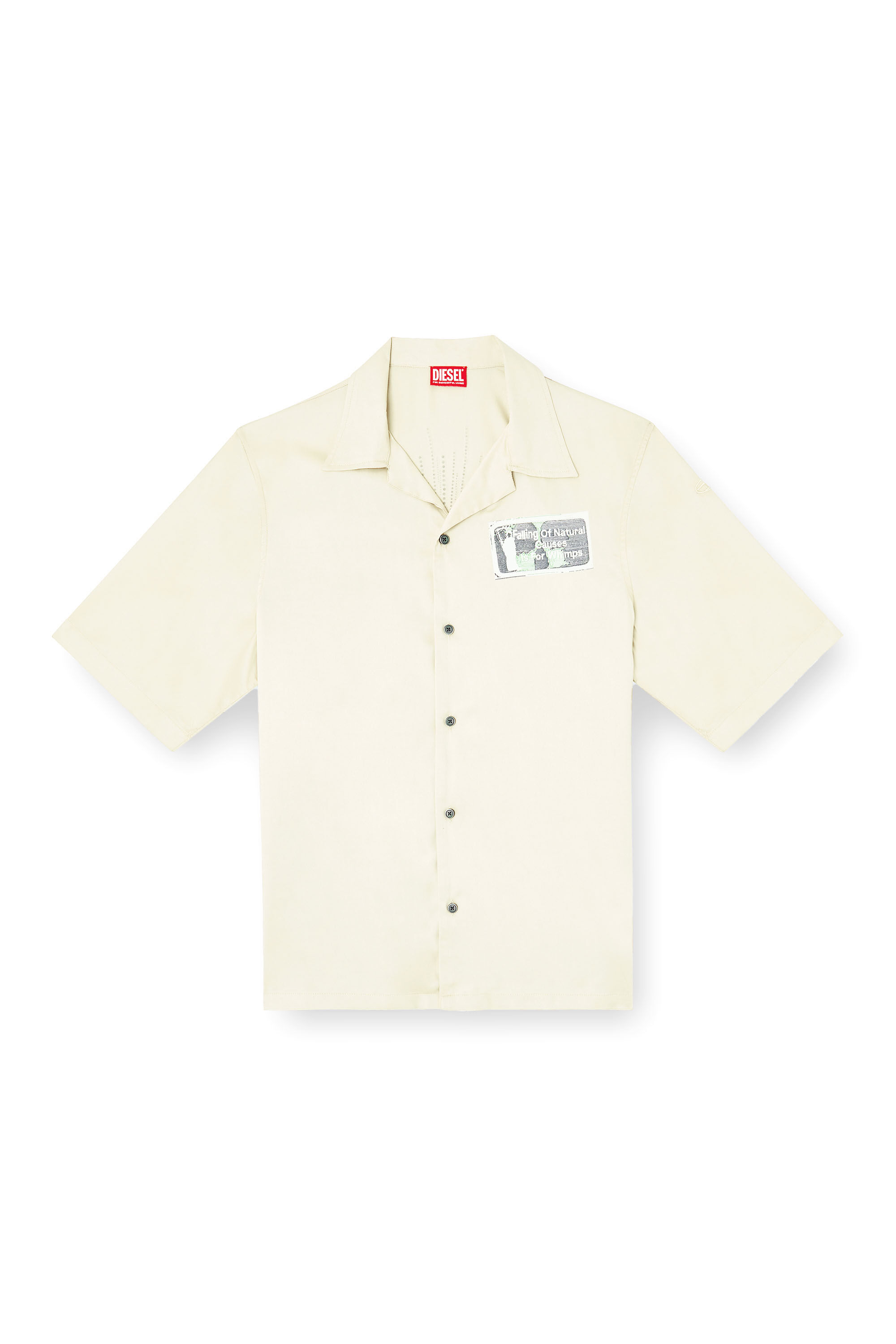 Diesel - S-BRACK-B-EPBR, Chemise en TENCEL™ avec motif graphique en strass Homme in Beige - 2