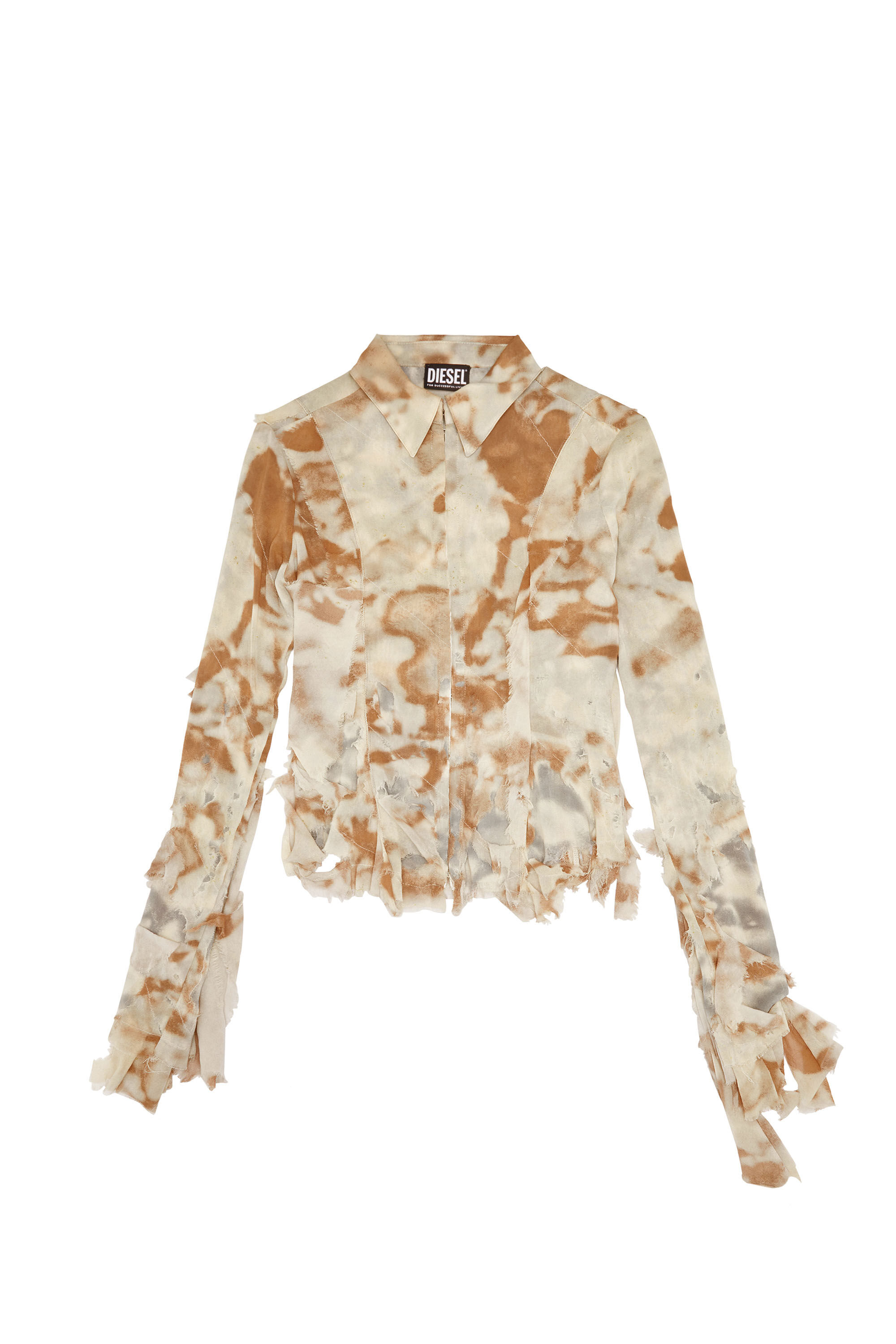 Diesel - C-DERICIA, Chemise camouflage en mousseline à deux couches Femme in Beige - 2
