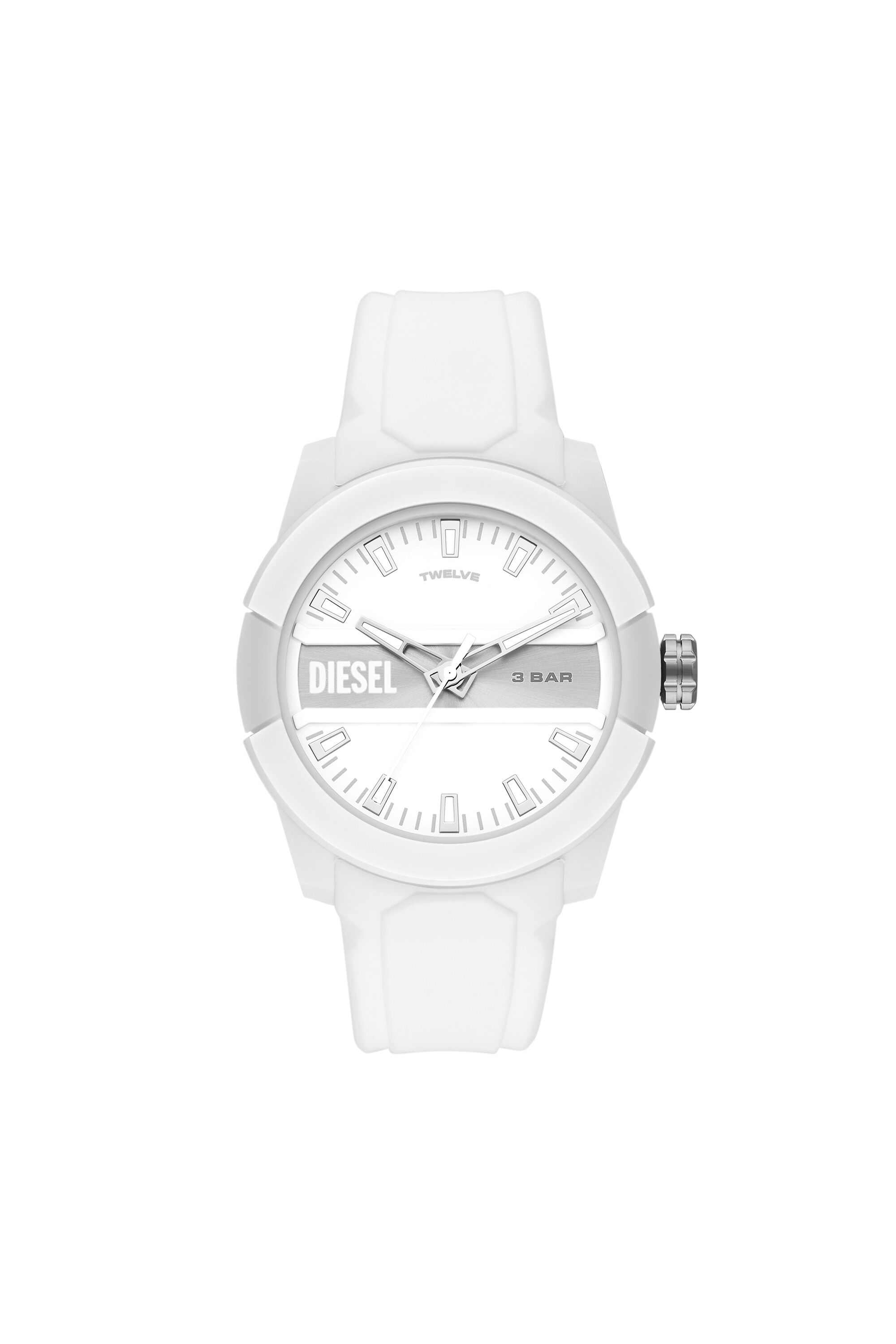 Diesel - DZ1981, Montre Double up en silicone blanche à trois aiguilles Mixte in Blanc - 1