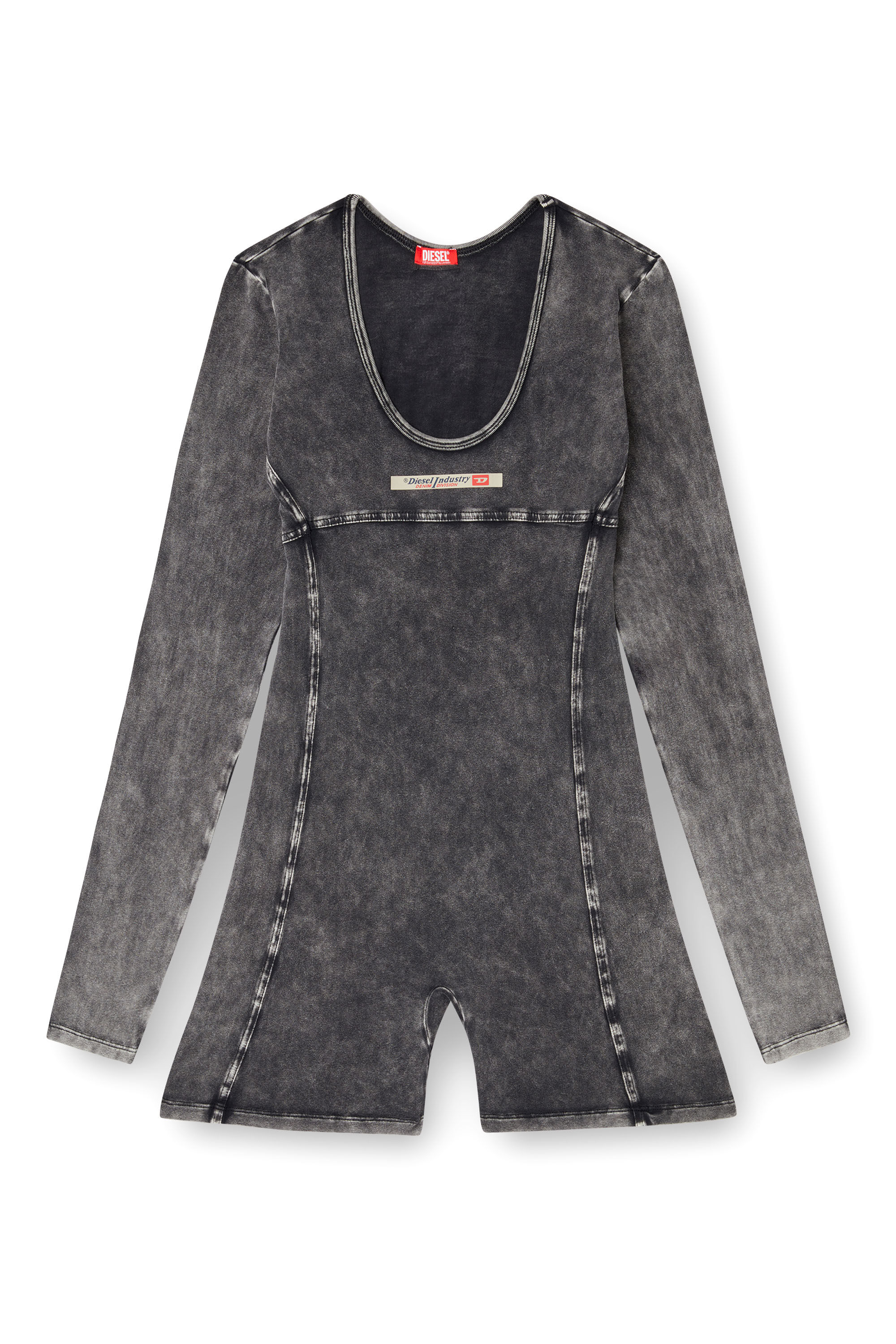 Diesel - KARIM-DNM, Combinaison en jersey effet denim Femme in Noir - 1