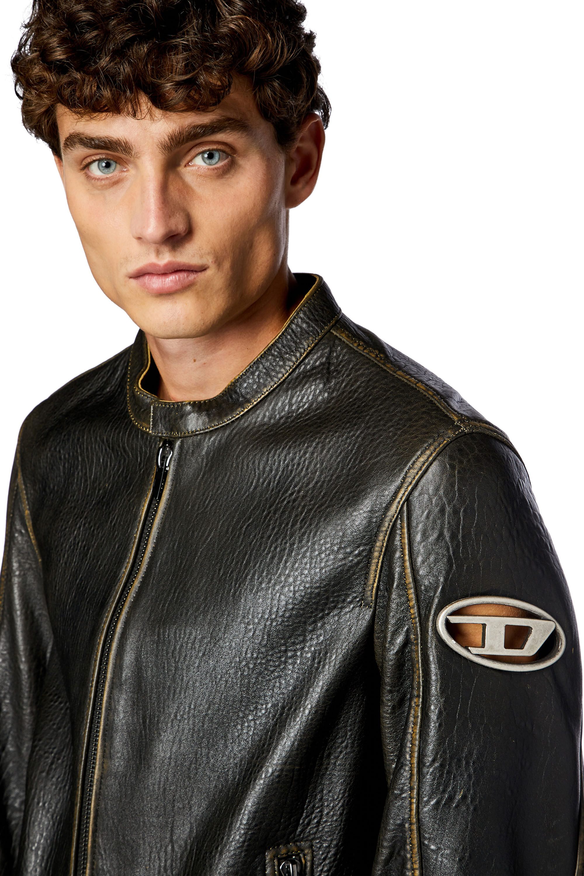 Diesel perforated hotsell leather jacket
