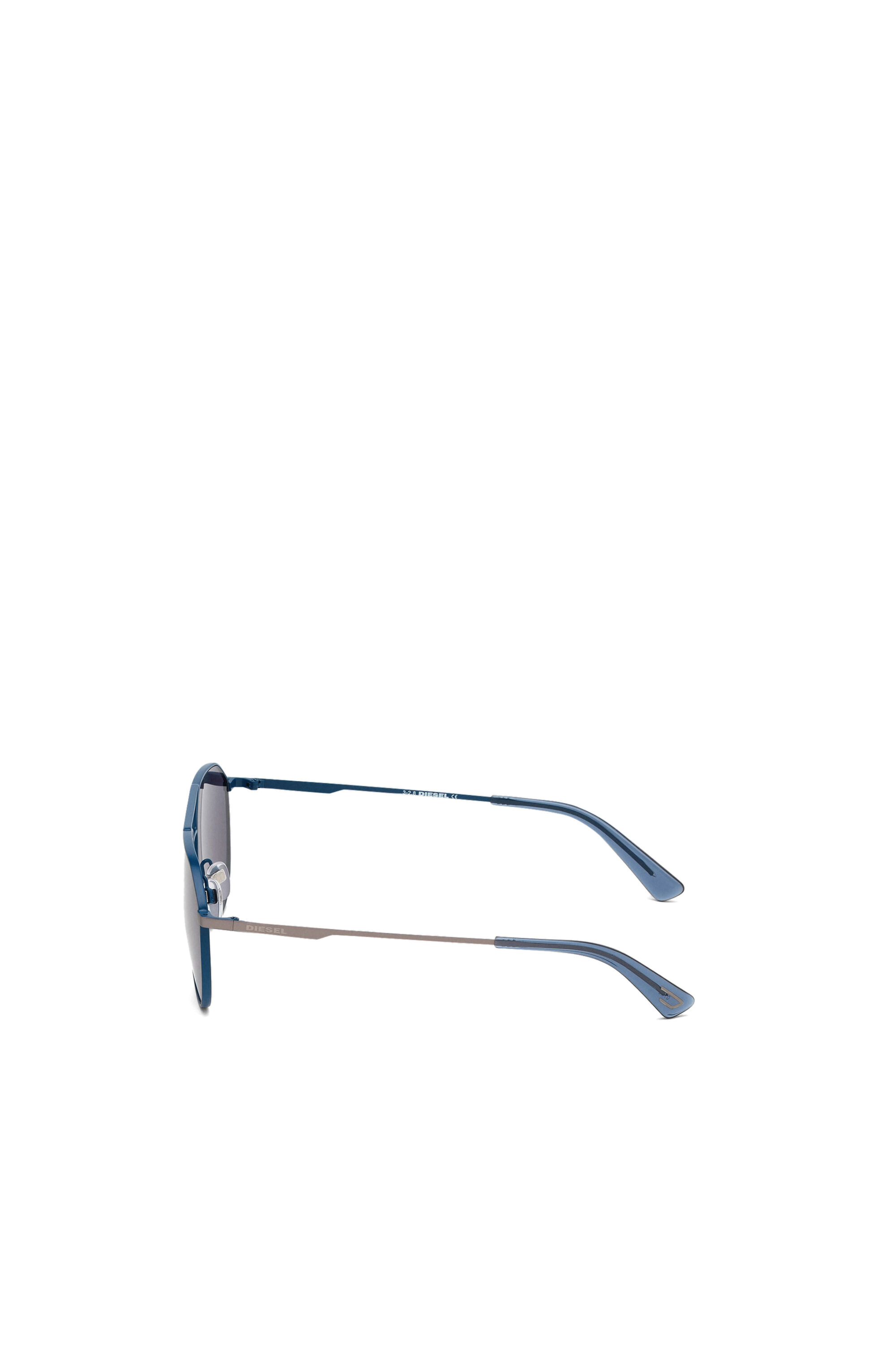 Diesel - DL0296, Male's Pilot shape sunglasses in metal in Azure - 4