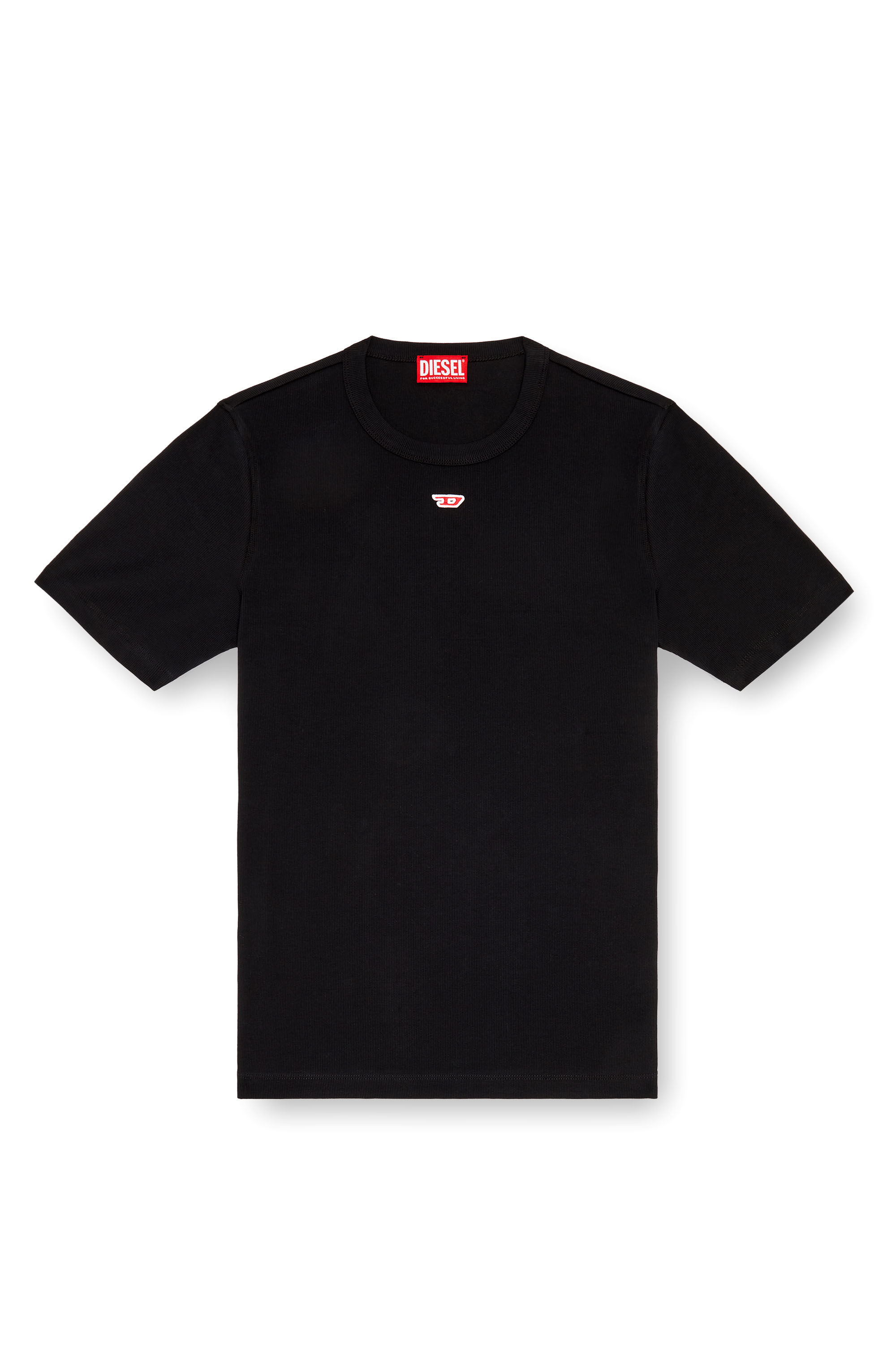 Diesel - D-RIBBER-N, T-shirt avec empiècement D Homme in Noir - 2