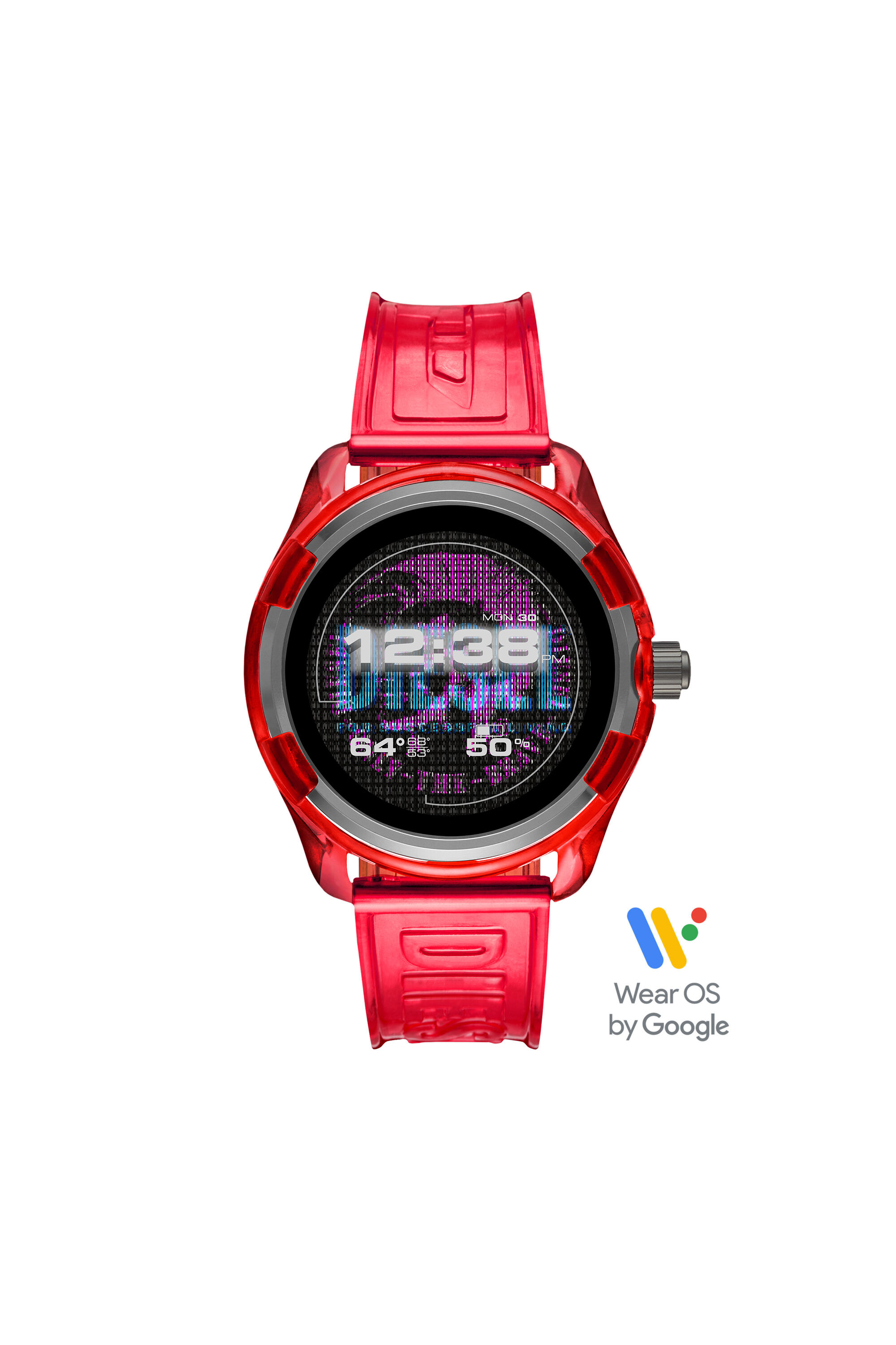 Diesel - DT2019, Male's Diesel On Fadelite Smartwatch - Red Transparent in Red - 5
