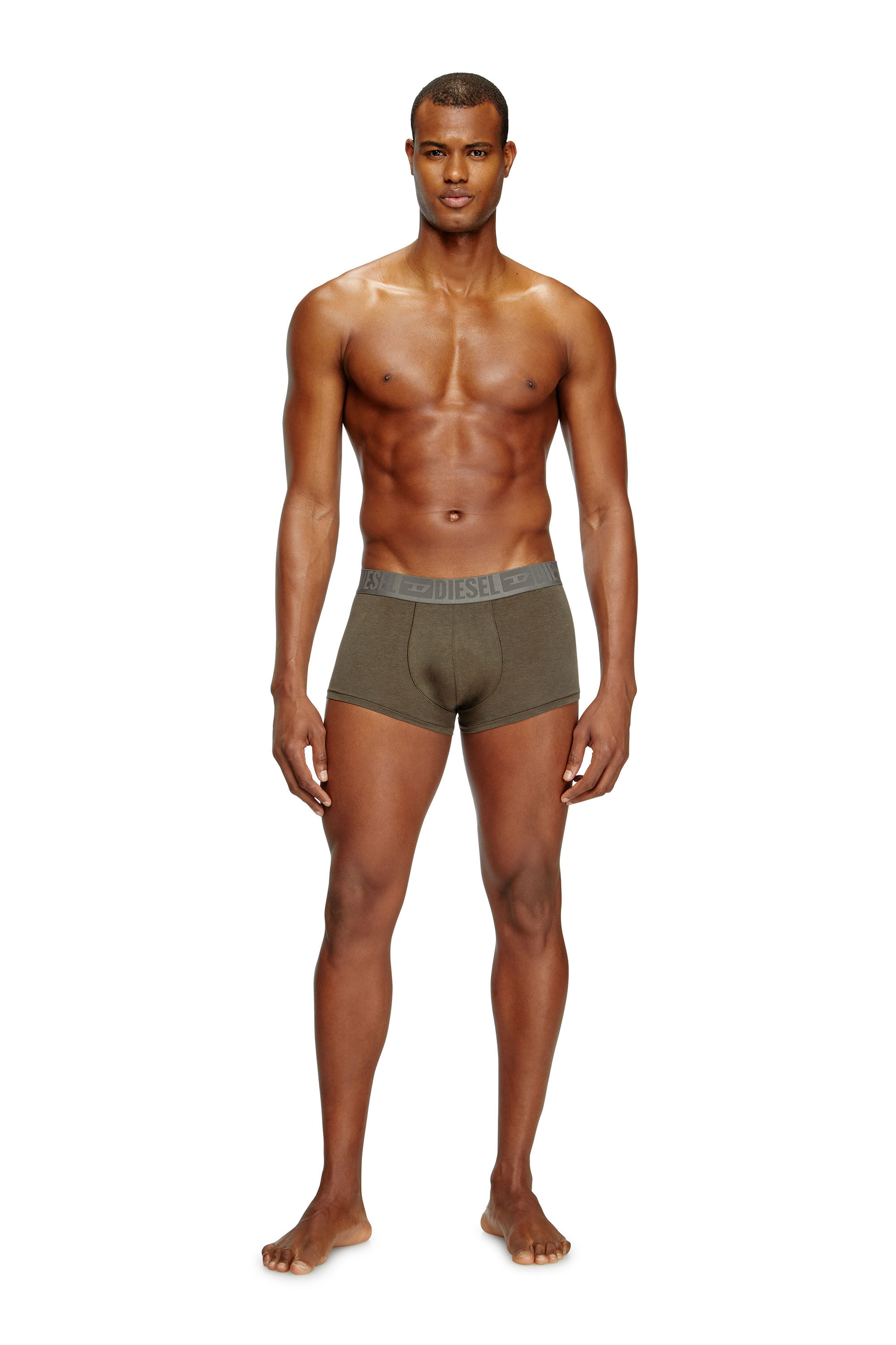 Diesel - BENJAMIN-D-MONO-3PACK, Male's Three-pack plain boxer briefs in Green/Black - 2