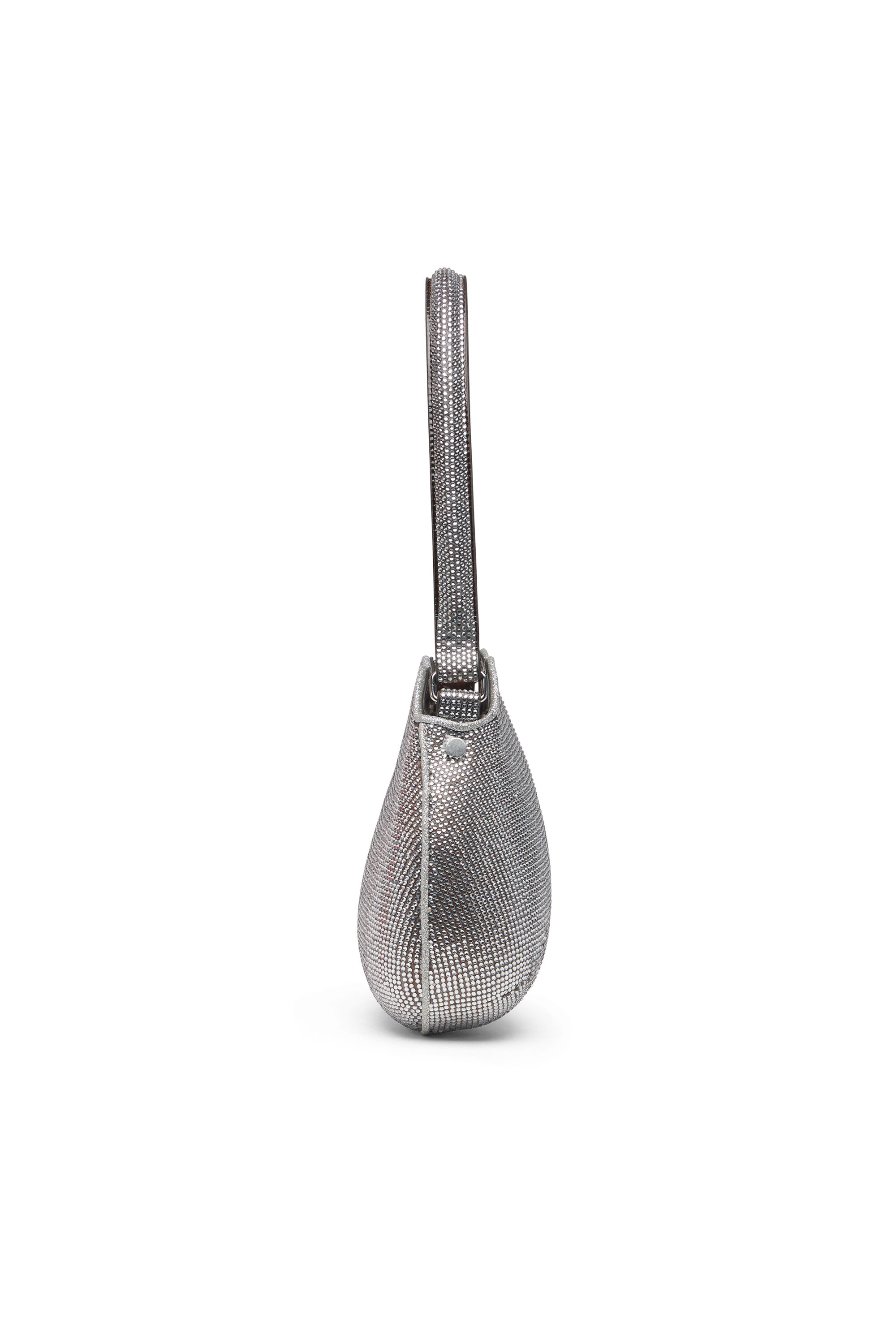 Diesel - DOUBLE-D SHOULDER, Female's Double-D-Shoulder bag with all-over crystals in Silver - 4