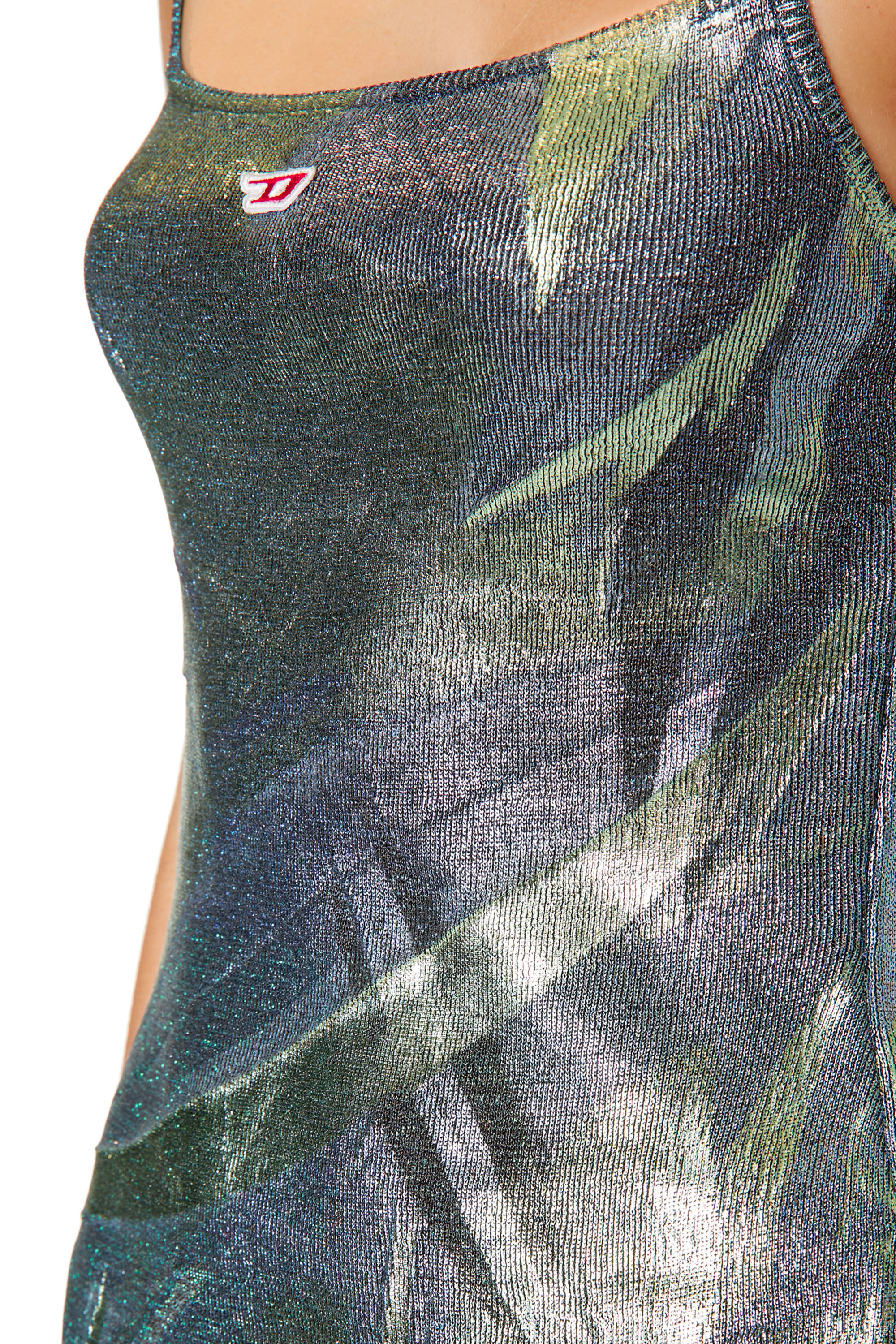 Diesel - M-AREAH, Mini robe en lurex côtelé Femme in Polychrome - 5