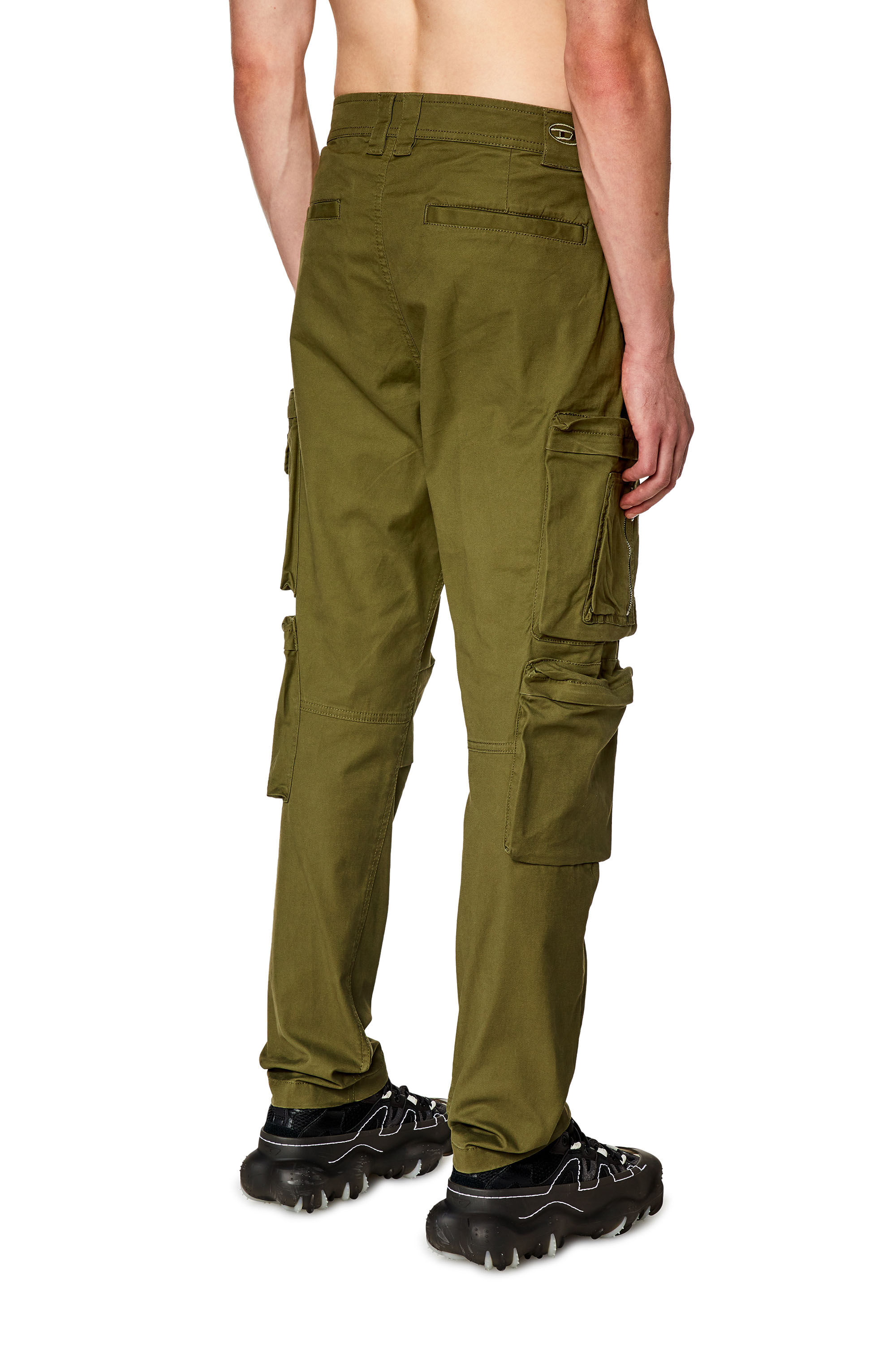Pantalon cargo avec poche zippee Homme Vert Diesel