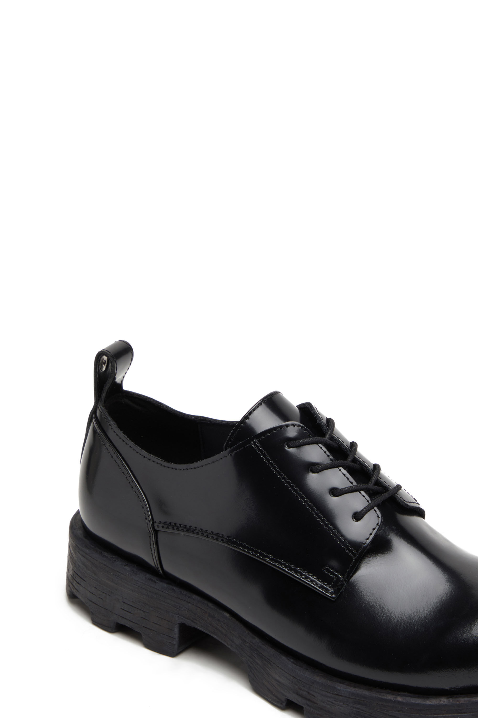 Diesel - D-HAMMER SH, D-Hammer SH - Chaussures à lacets en cuir brillant Homme in Noir - 6