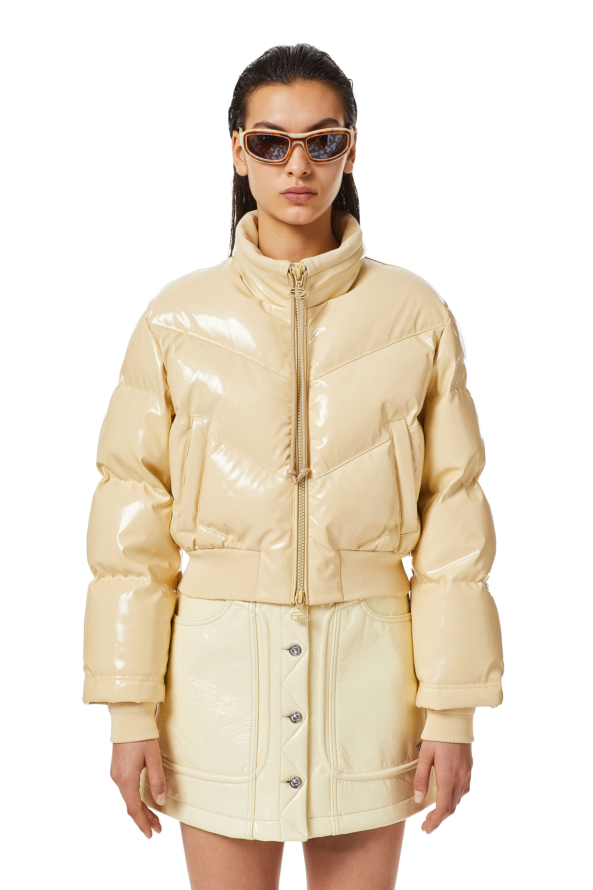 W CREMA Woman Quilted vinyl down bomber jacket Diesel