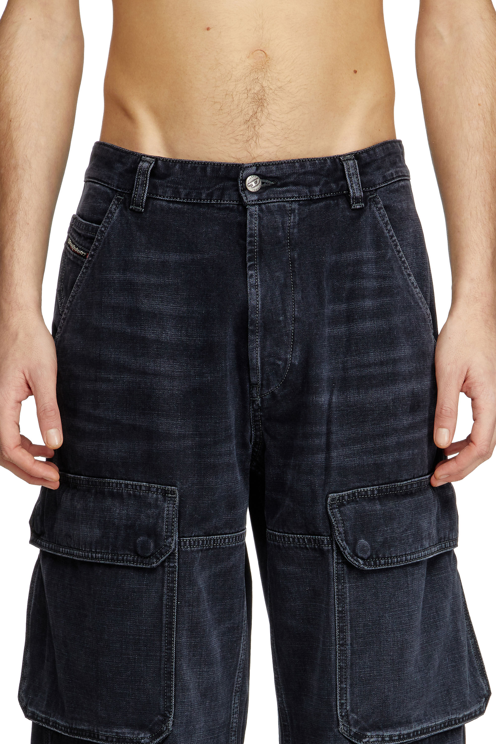 Diesel - Relaxed Jeans D-Touch 007Z9 Homme, Noir/Gris foncé - Image 5