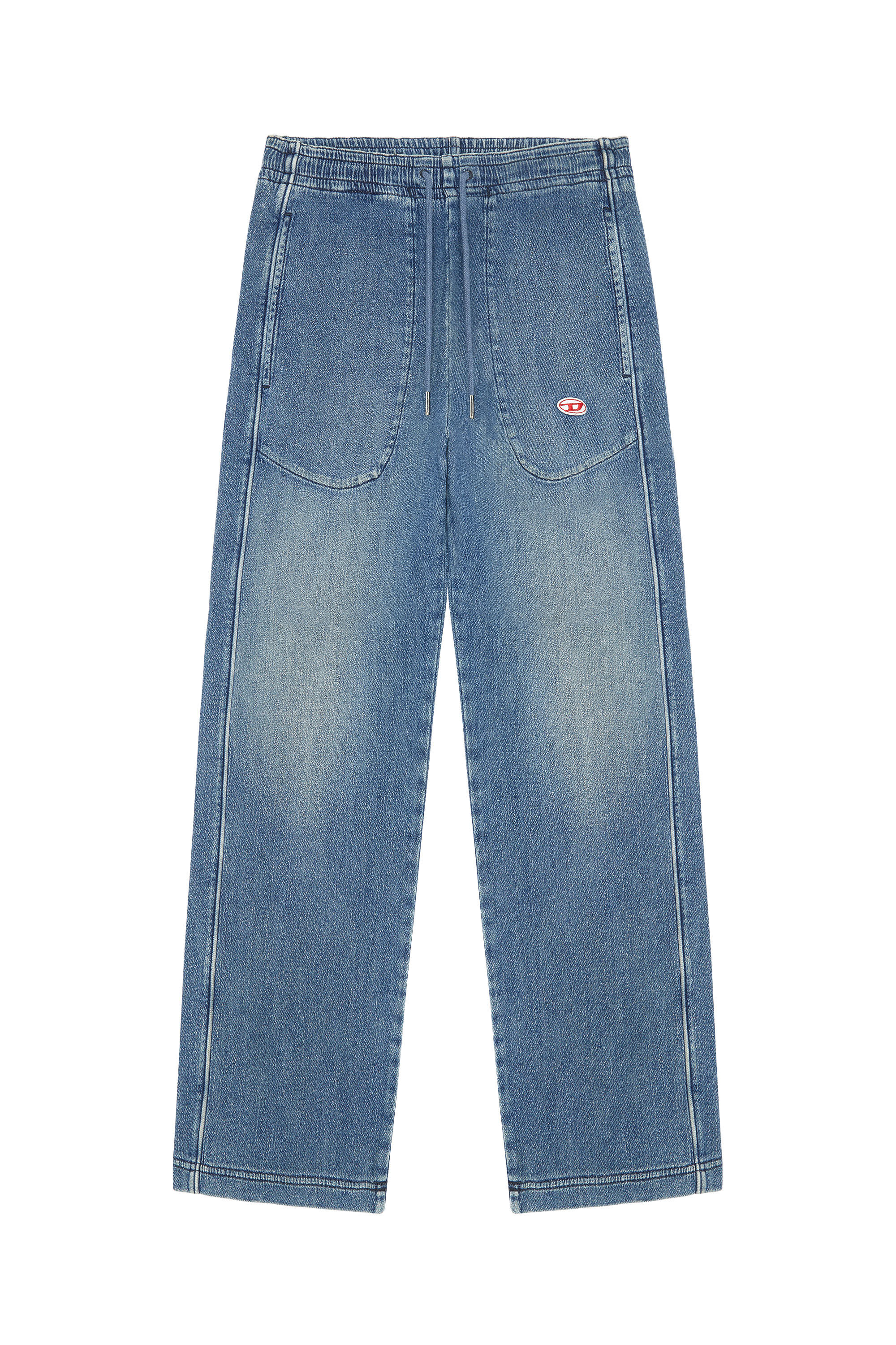 D-MARTIANS TRACK DENIM Woman: Straight blue Baggy Jeans | Diesel