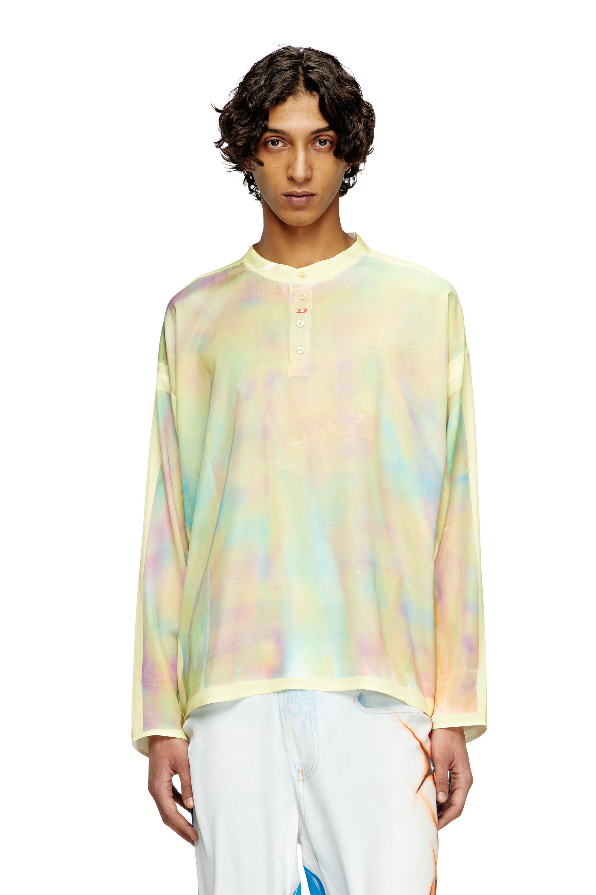 Diesel - T-OLAVI-A-SER-GRAFFITI-CHI, Top Henley avec imprimé graffiti Mixte in Jaune - 3
