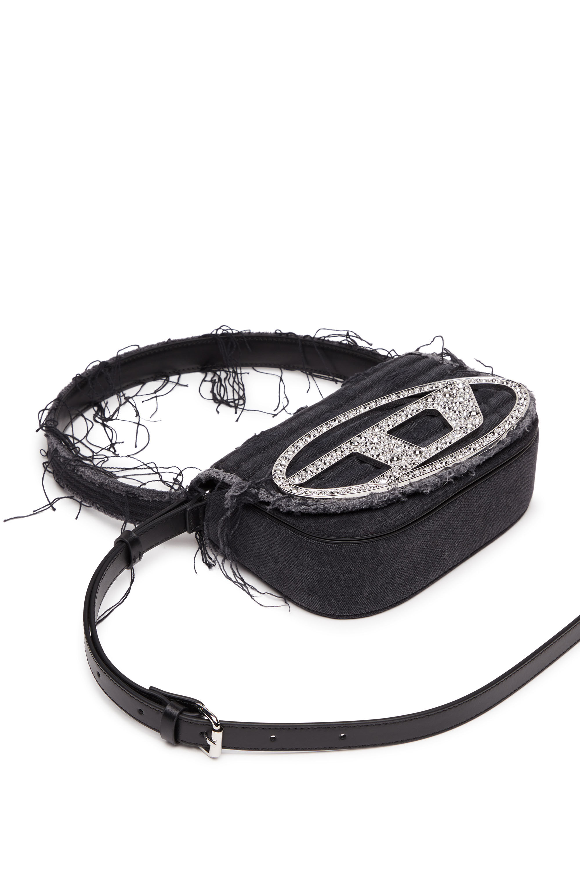 Diesel - 1DR, Female's 1DR-Iconic shoulder bag in canvas and leather in Black - 5