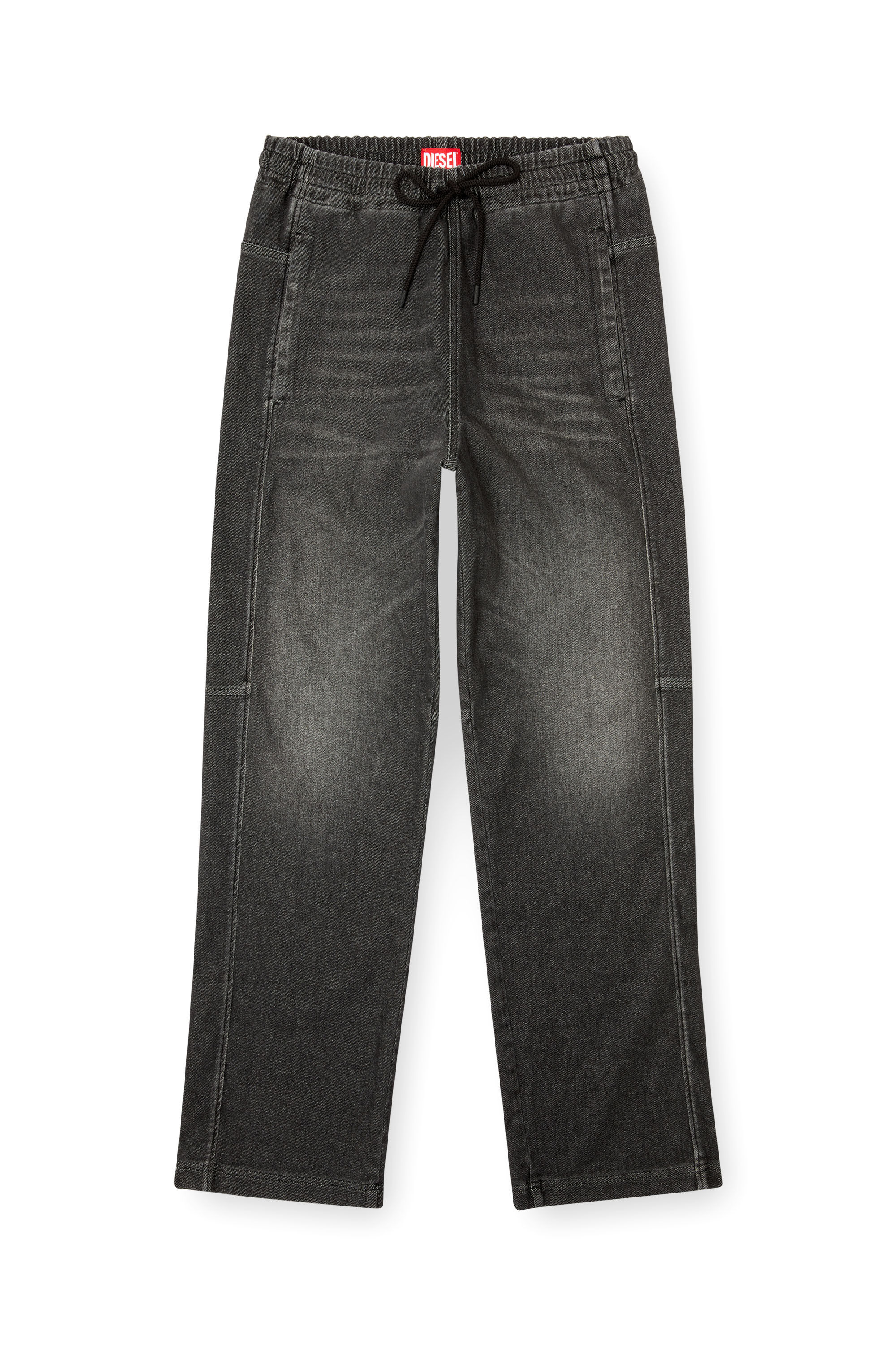 Diesel - Relaxed D-Martyans Track Denim 09L77 Mixte, Noir/Gris foncé - Image 2