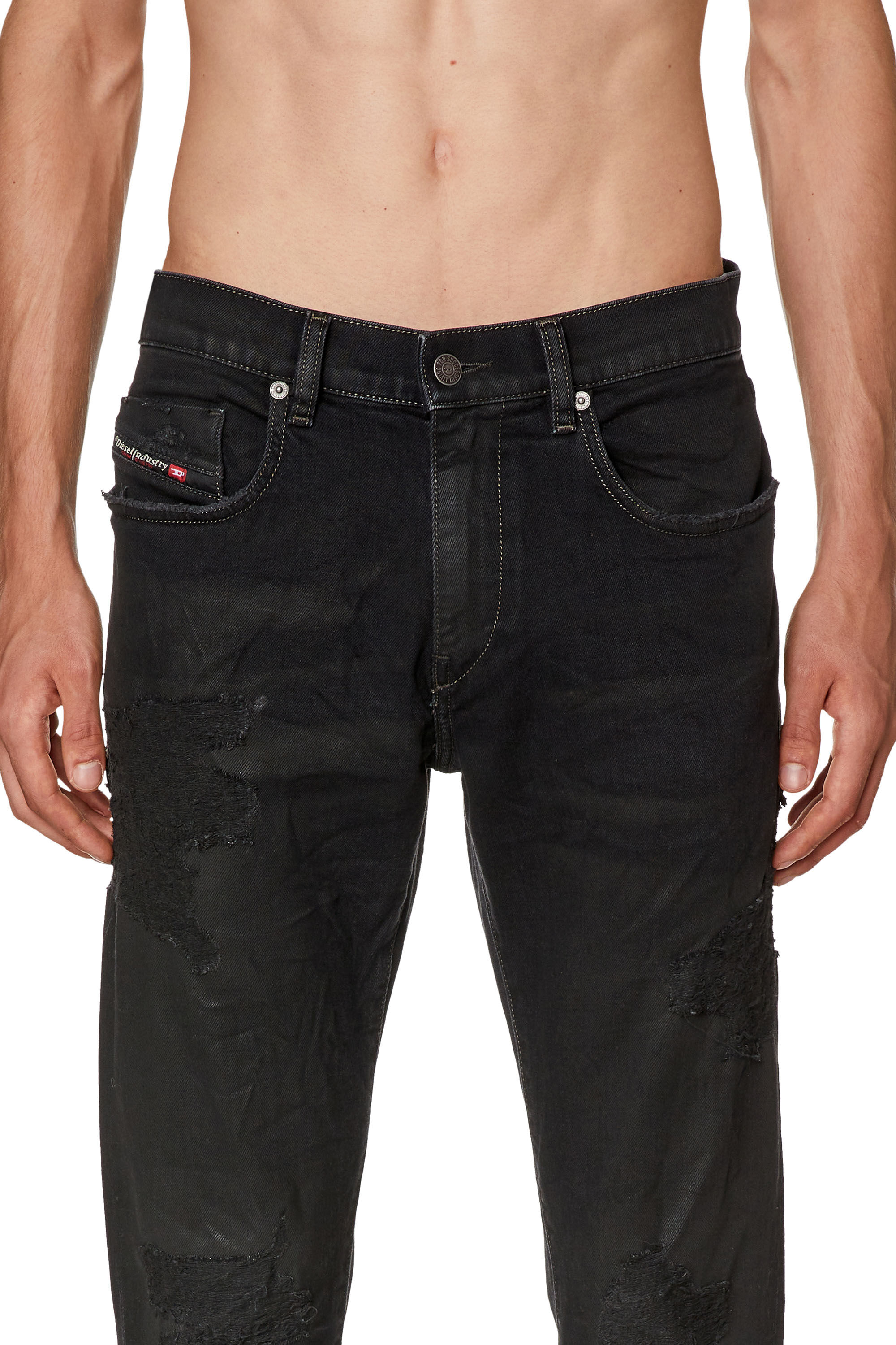 Diesel - Slim Jeans 2019 D-Strukt E0ZT9, Black/Dark Grey - Image 5