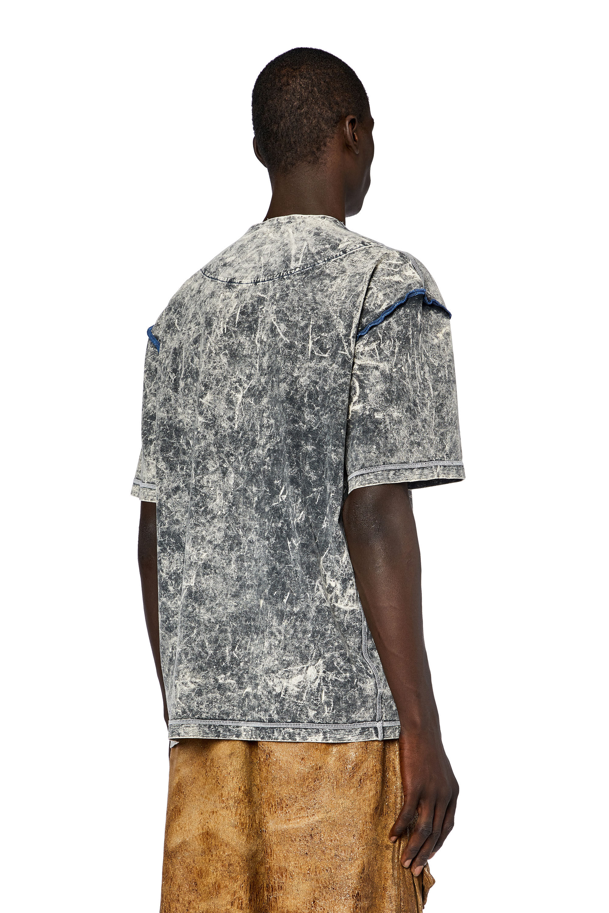 Diesel - T-WASHVOLKK, T-shirt avec effet marbré Homme in Noir - 5