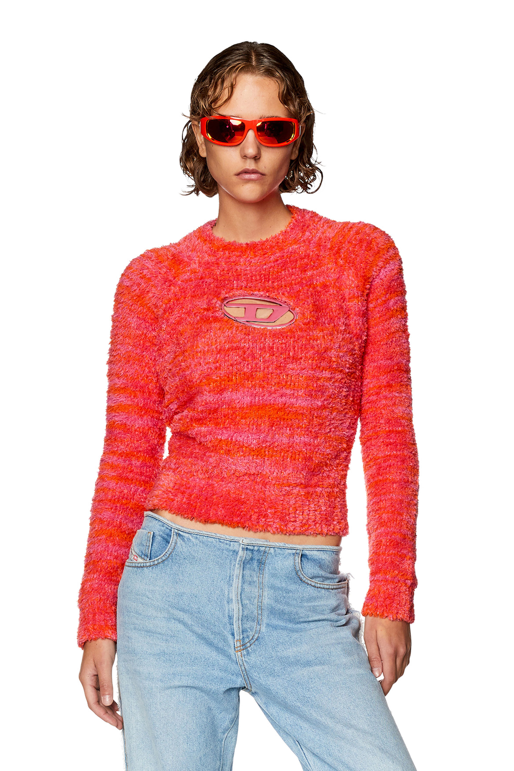 Women s Fluffy jumper with oval D plaque M KYRA Diesel