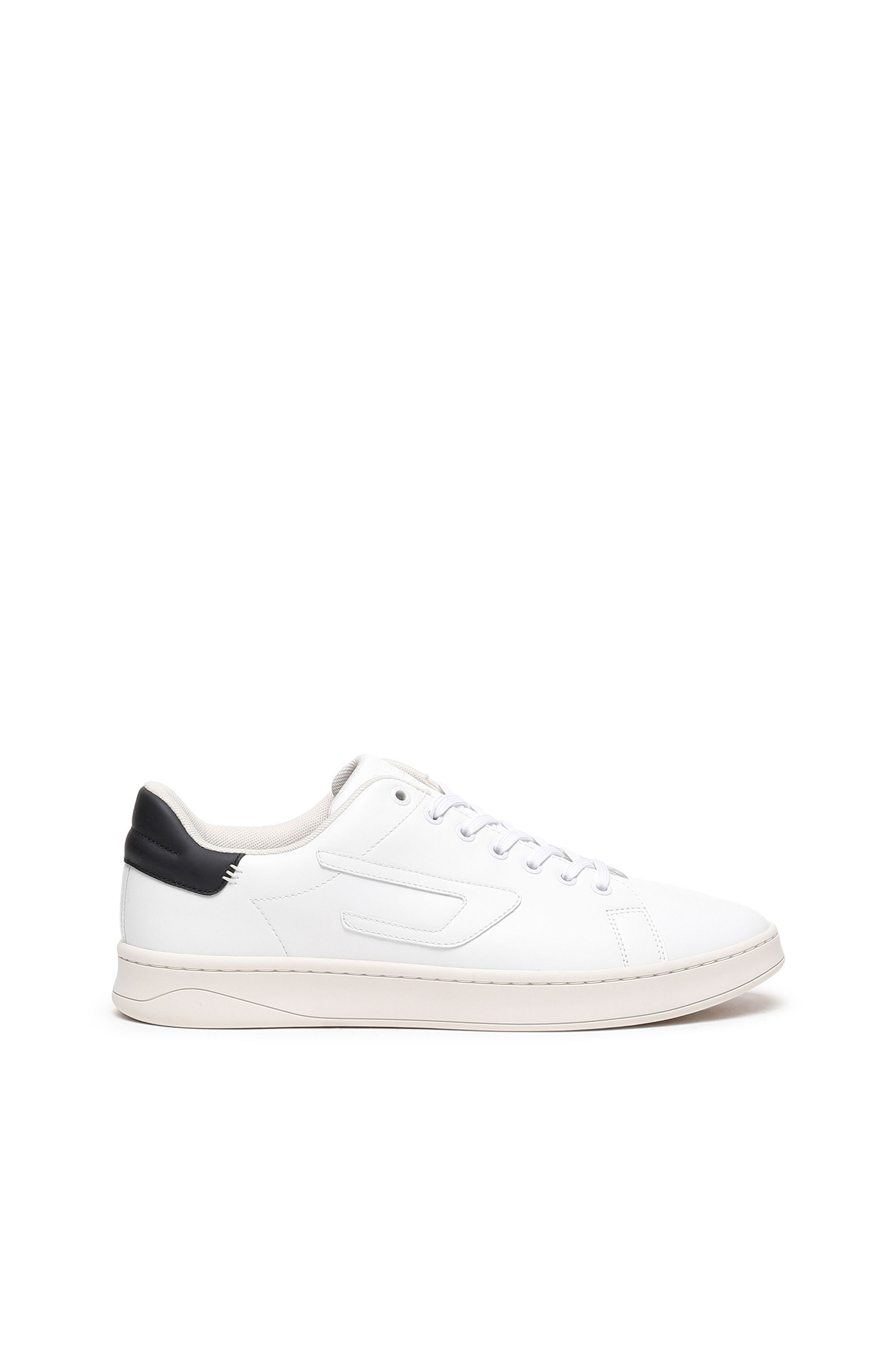 Men s Low top leather sneakers with D patch Diesel S ATHENE LOW