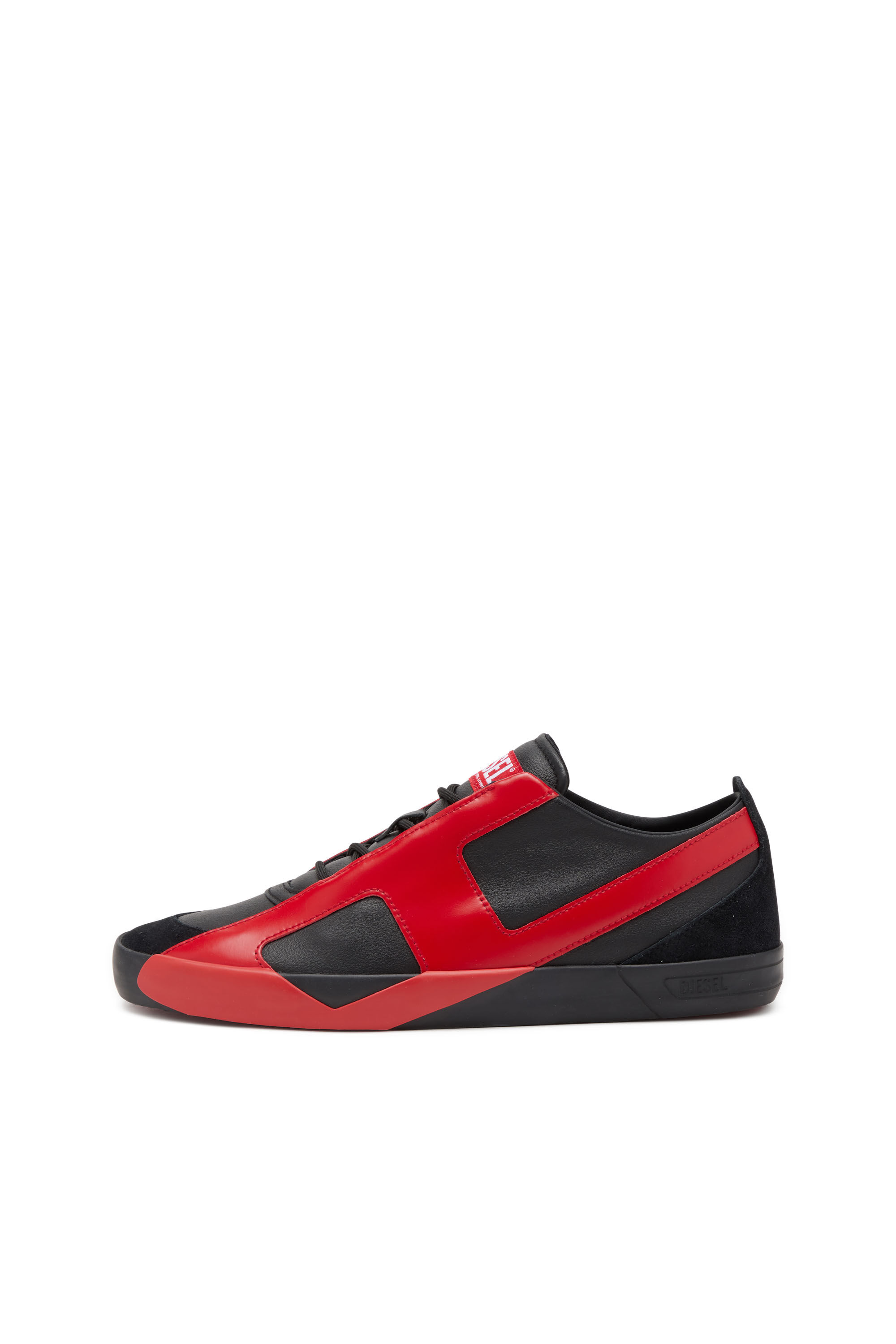 Diesel - S-SLANTE-D LOW, Male's S-Slante-D-Sneakers in suede and leather with D logo in Black/Red - 8