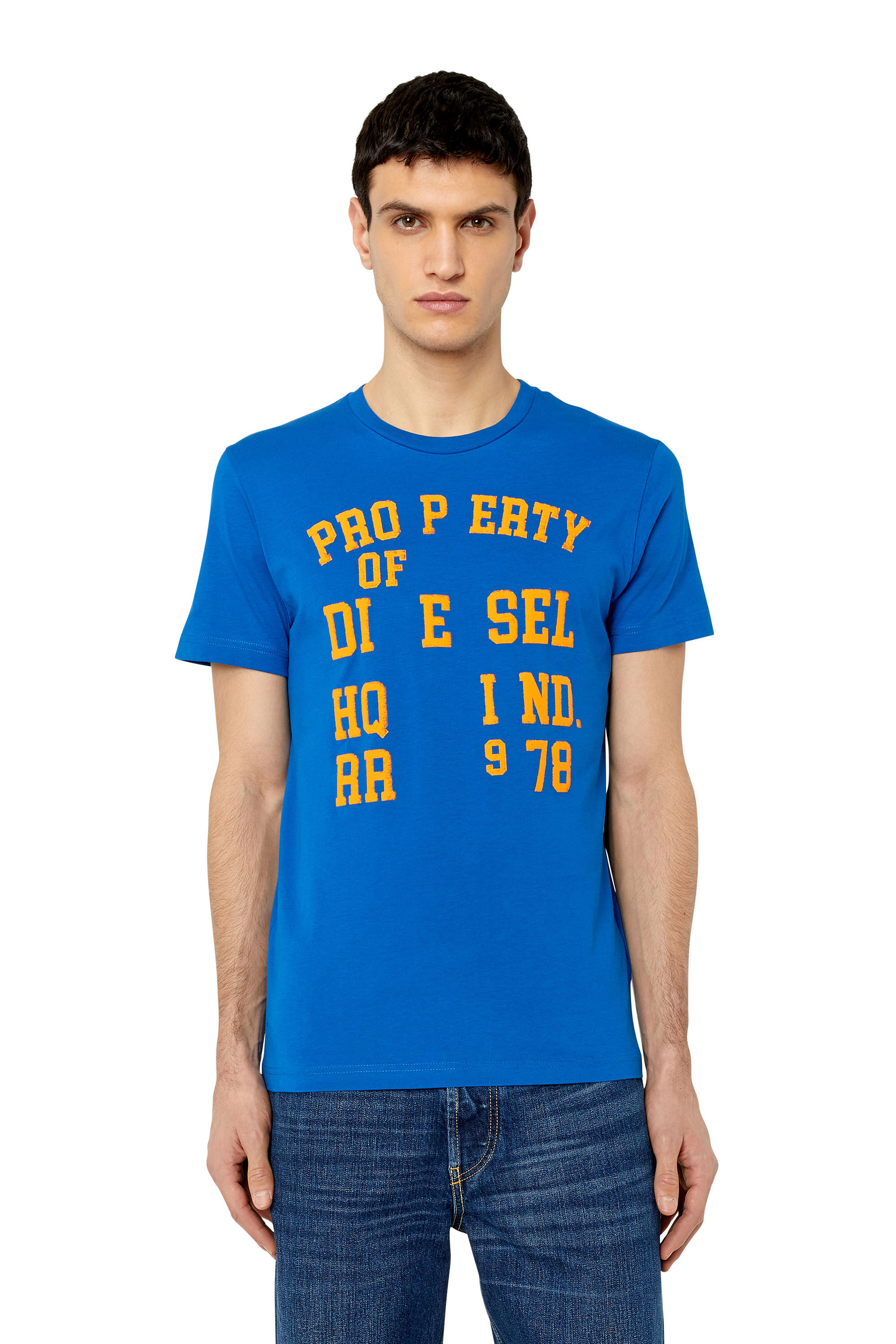 Diesel - T-DIEGOR-K59, Male's T-shirt with Property of Diesel print in Blue - 3