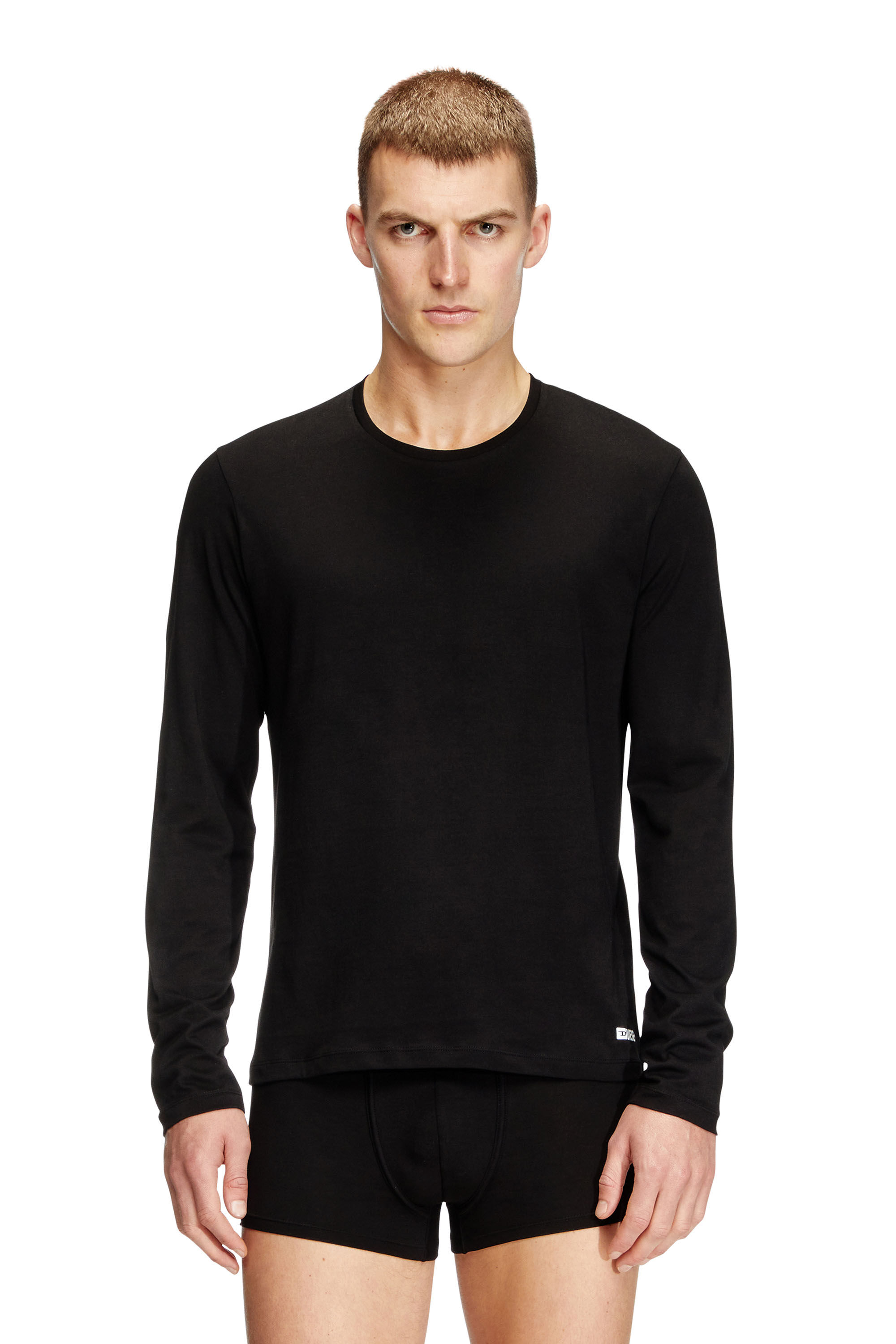 Diesel - KIRK-D-BOX, Male's Long-sleeve cotton T-shirt in Black - 3