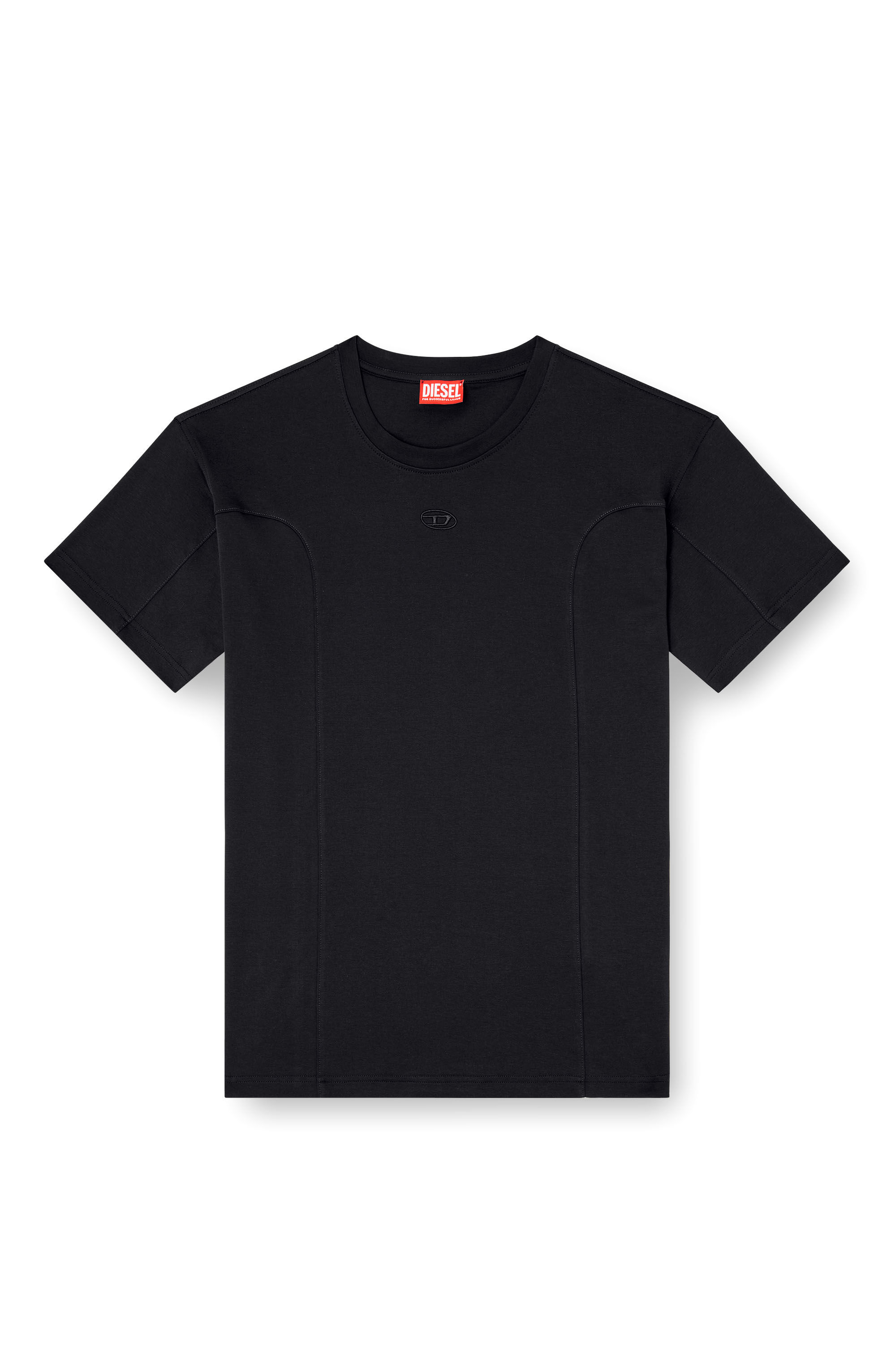 Diesel - T-NORM-INT, Male's Short-sleeve T-shirt with panels in Black - 2