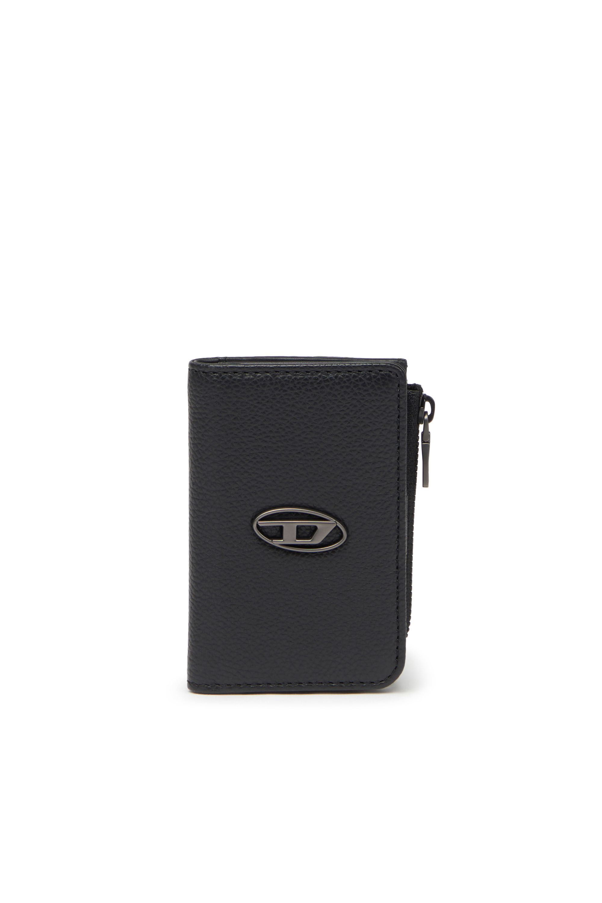 Diesel - L-ZIP KEY, Porte-clés en cuir grainé Homme in Noir - 1