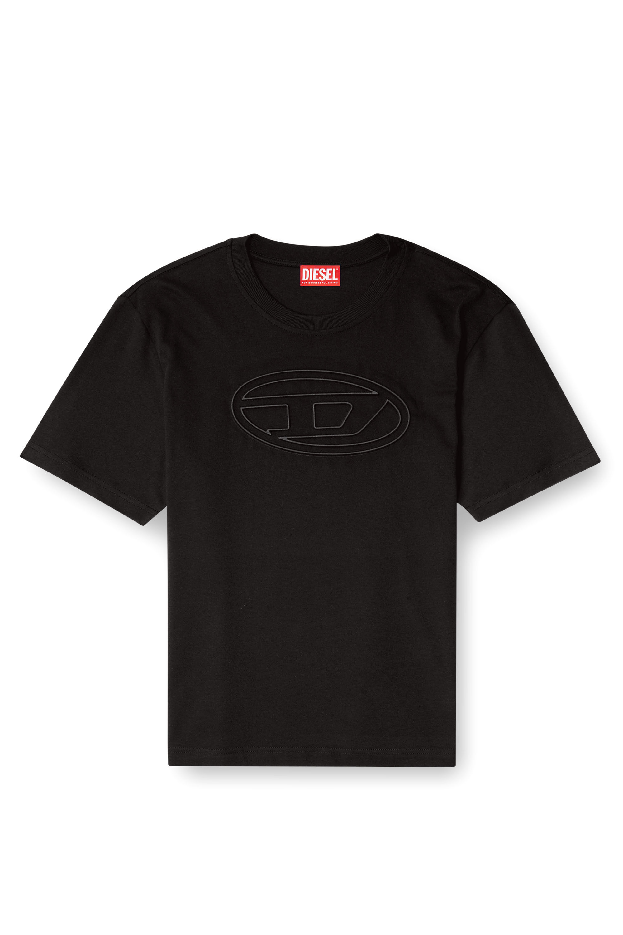 Diesel - T-ADJUST-BIGOVAL, Male's T-shirt with embossed Oval D in Black - 2