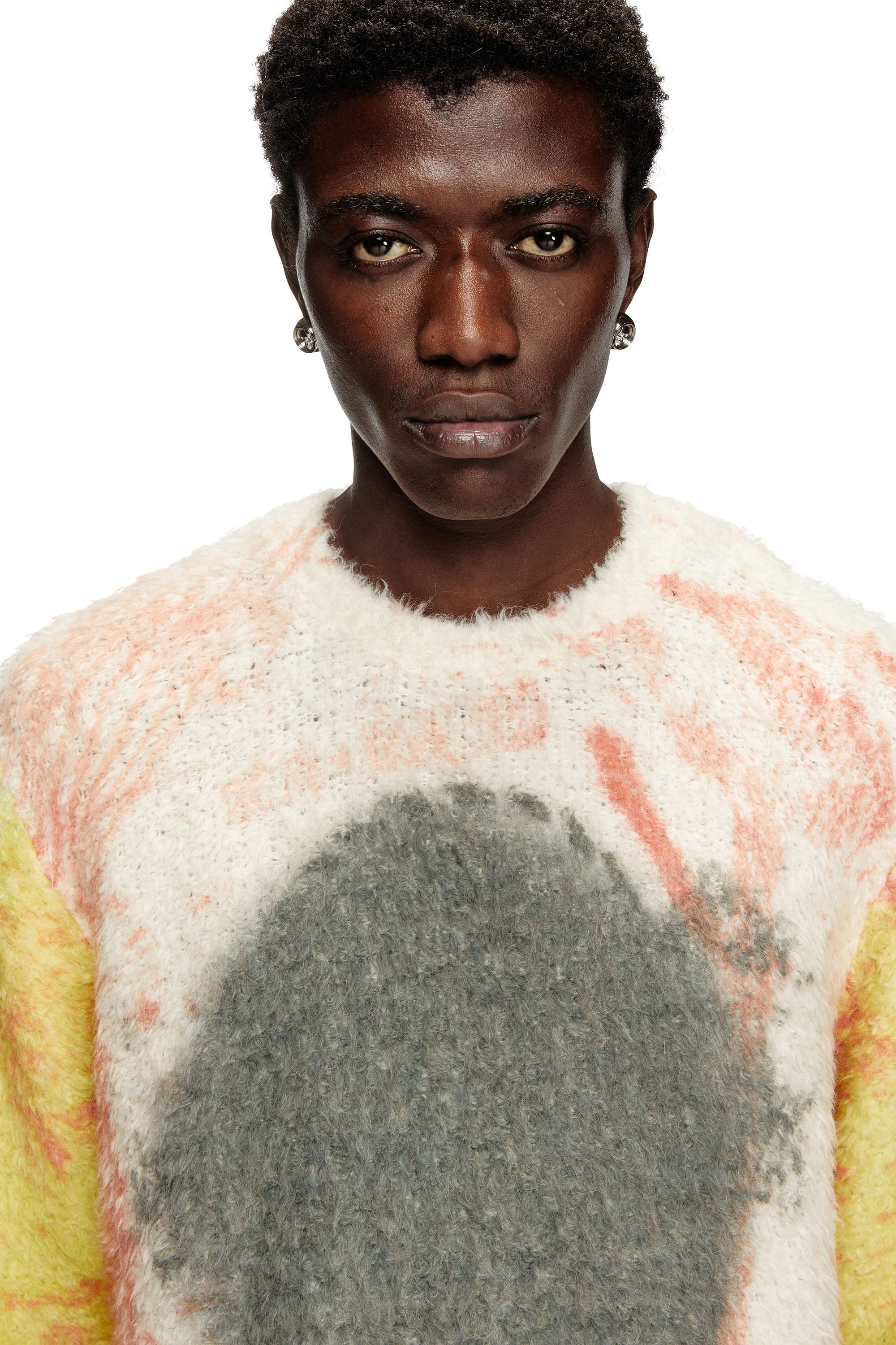 Diesel - K-MUNARI, Male's Alpaca-blend jumper with Pop print in Red/Yellow - 5