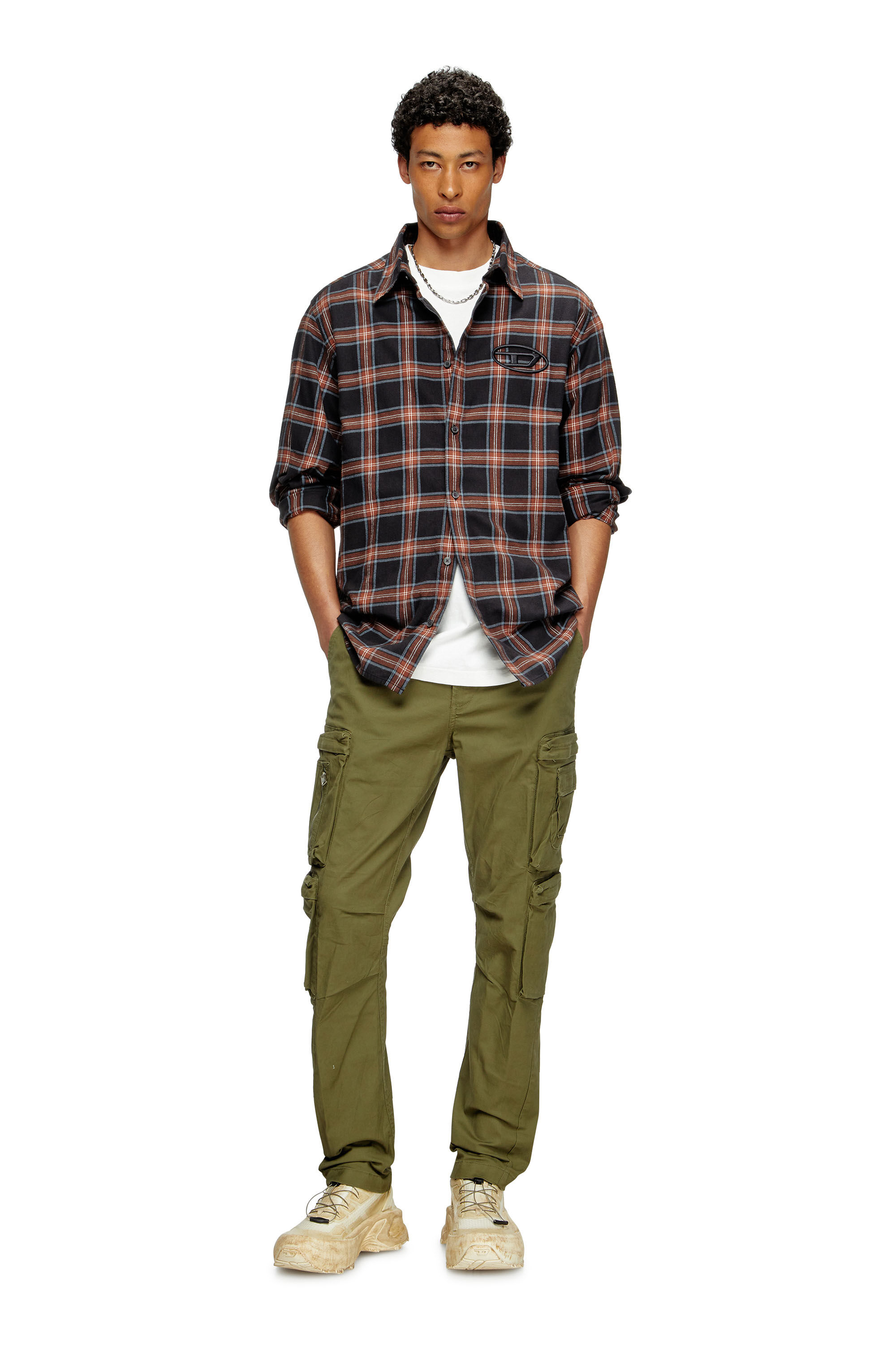 Diesel - P-ARLEM, Male's Cargo pants with zip pocket in Military Green - 1