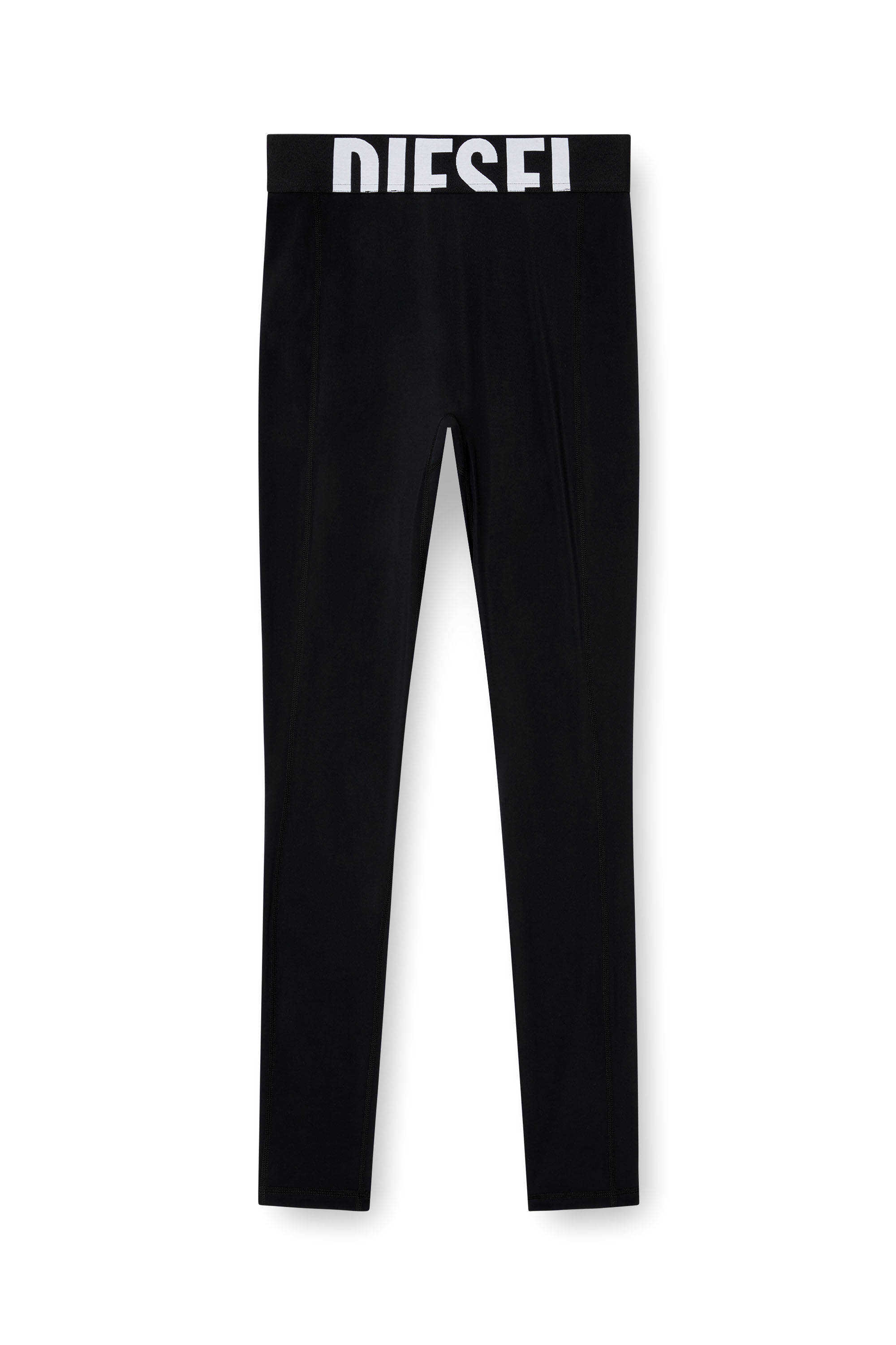 Diesel - ADELINE-D-POP, Leggings en microfibre avec logo tronqué Femme in Noir - 4