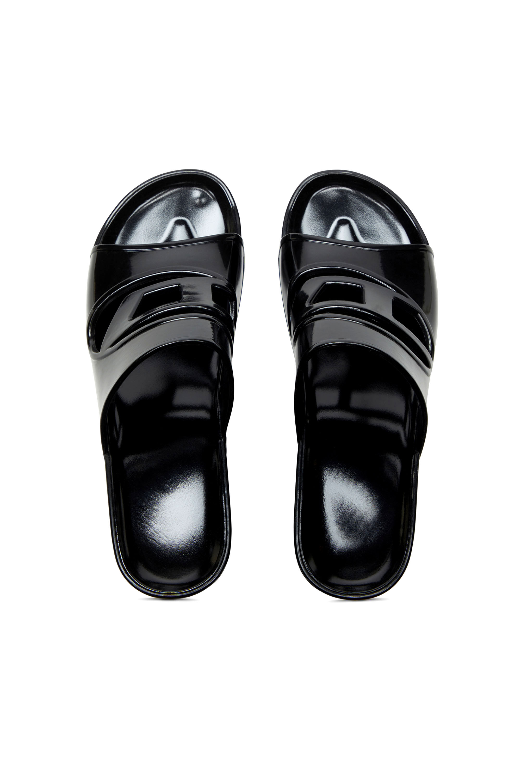 Diesel - SA-BONNIE, Female's Sa-Bonnie-Heeled rubber slides with cut-out logo in Black - 4