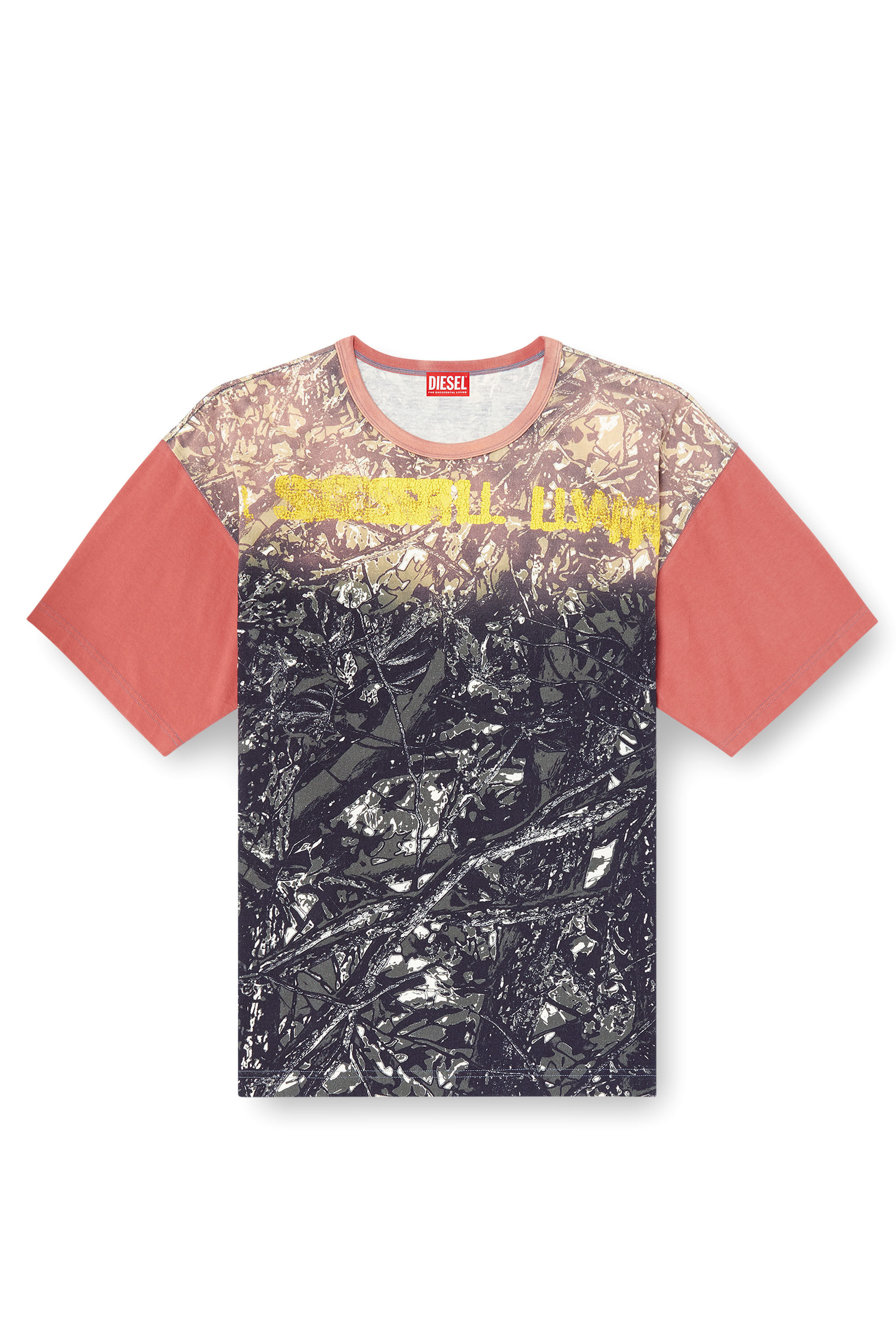 Diesel - T-BOXT-CAMOU, Male's T-shirt with glitch camo print in Black/Green - 2