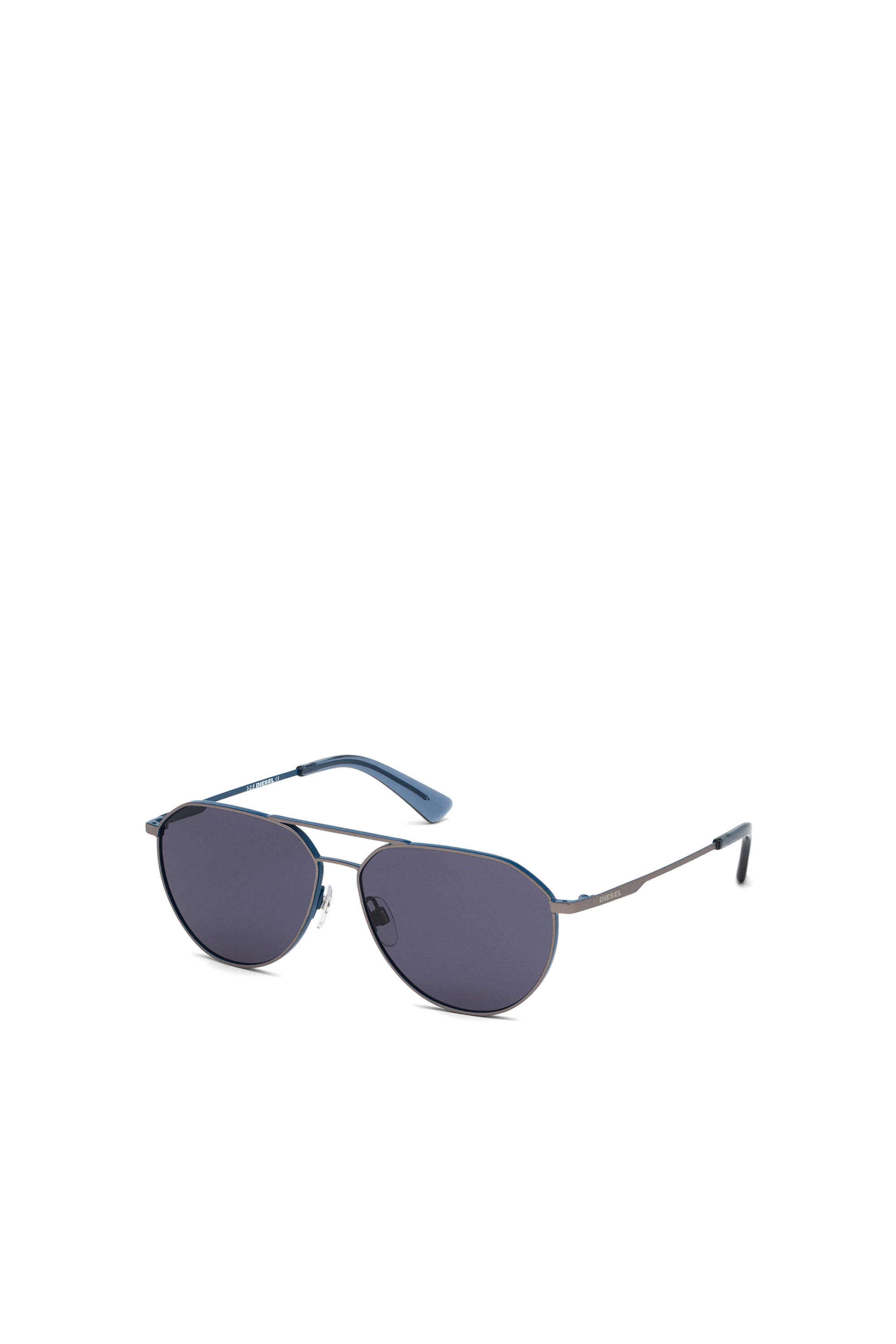 Diesel - DL0296, Male's Pilot shape sunglasses in metal in Azure - 2