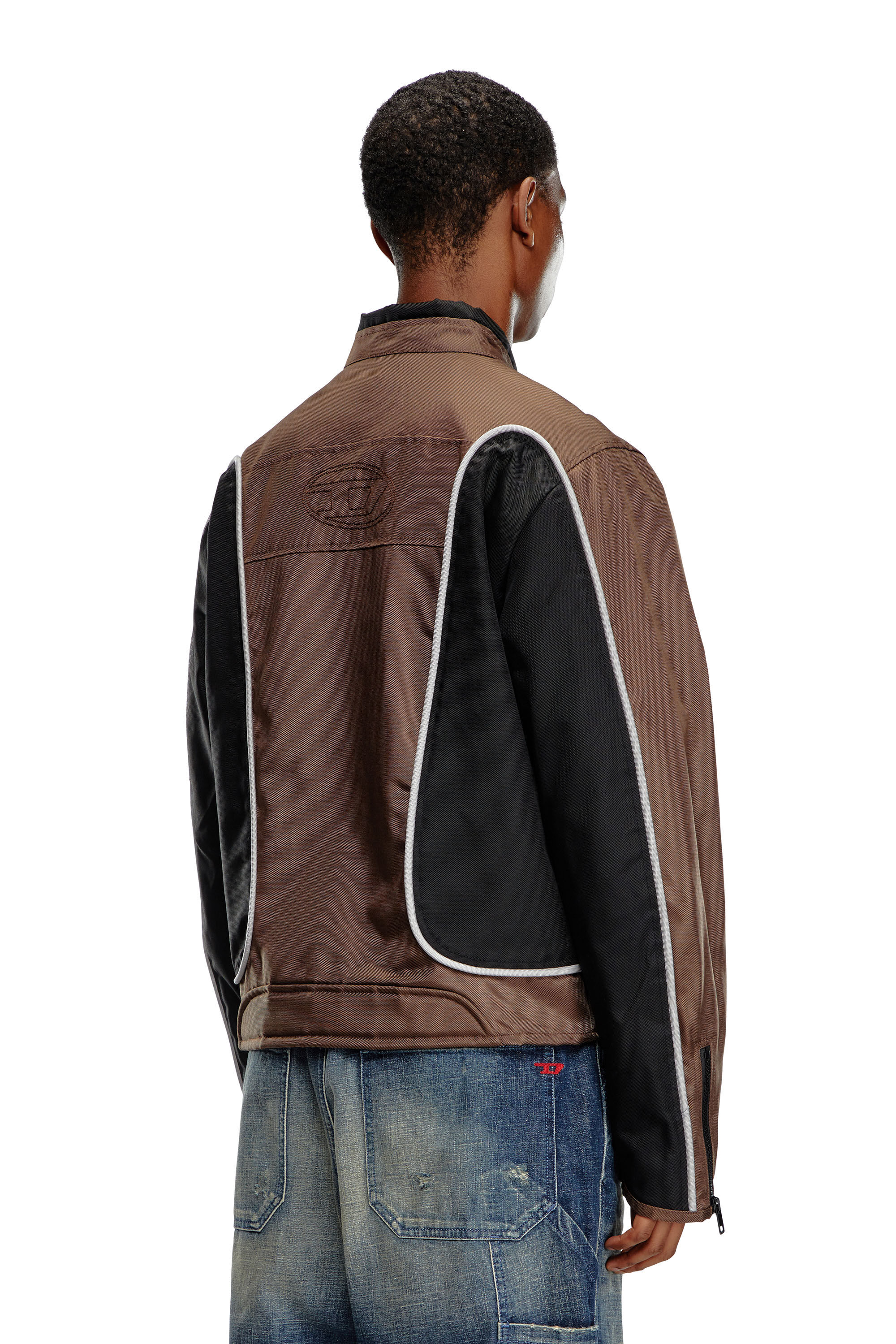 Diesel - J-BLINK, Veste biker en nylon color-block Homme in Polychrome - 5