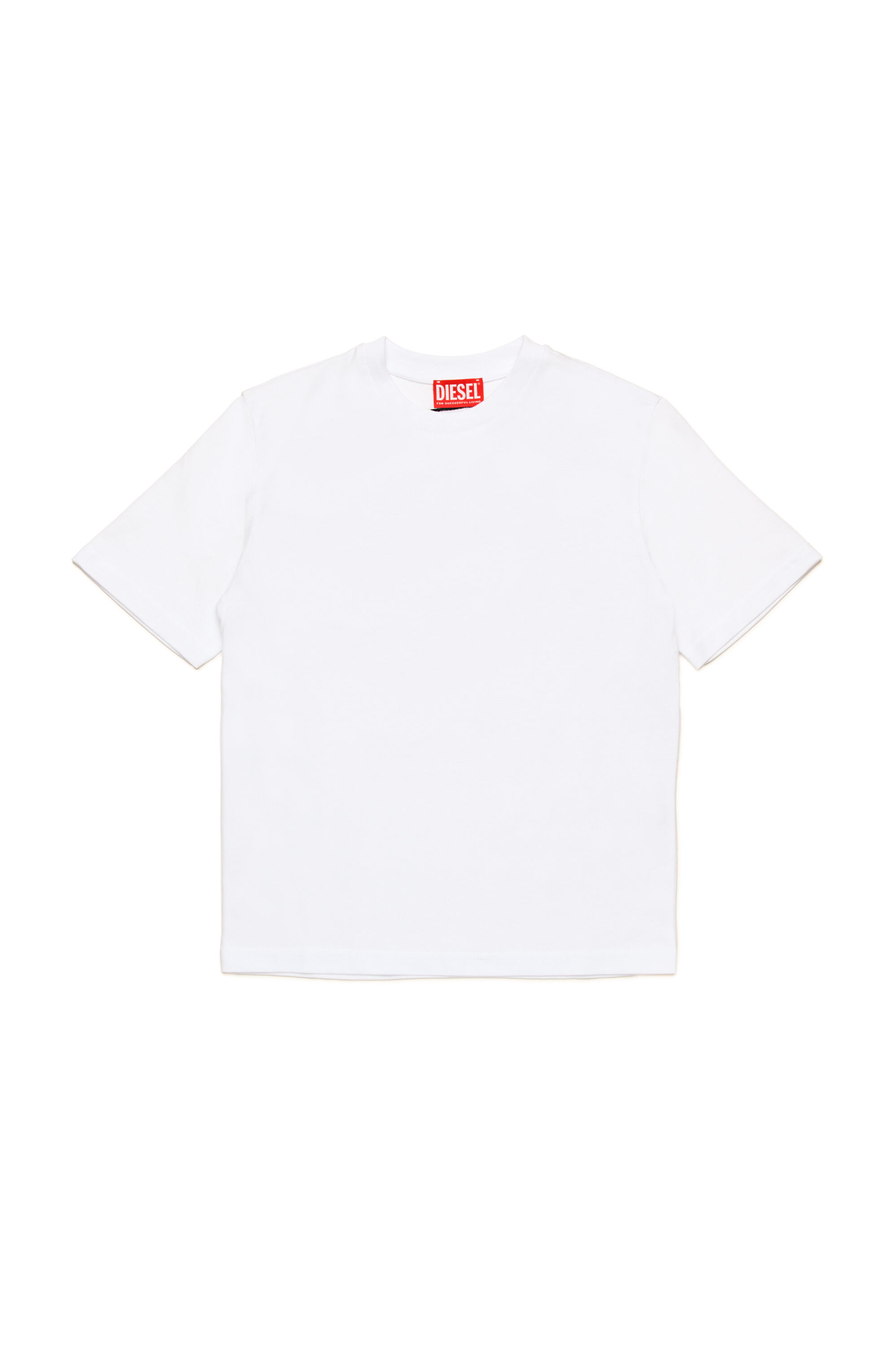 Diesel - TBOGGYMEGOVALD OVER, Male's T-shirt with mega Oval D embroidery in White - 1