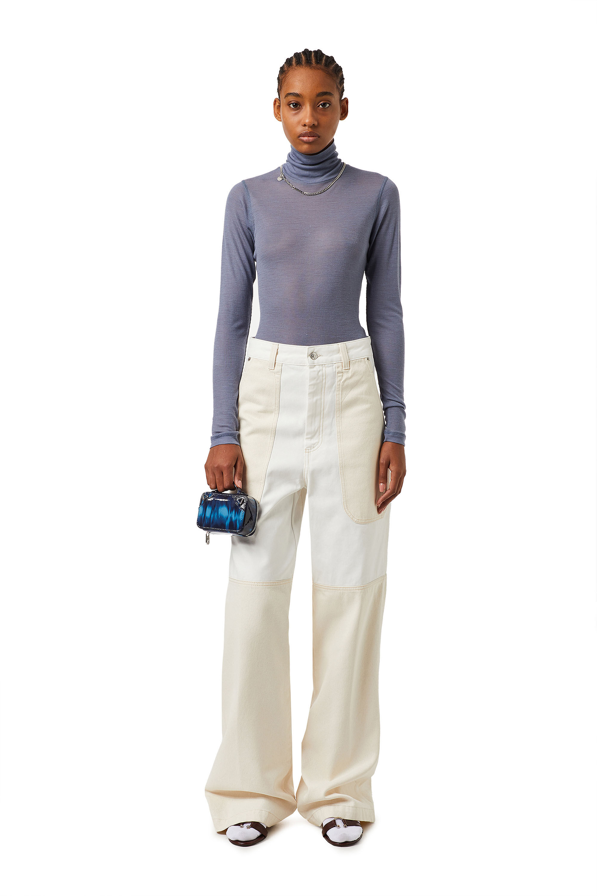 Diesel - D-Uoki 0BFAV Bootcut and Flare Jeans, White - Image 6