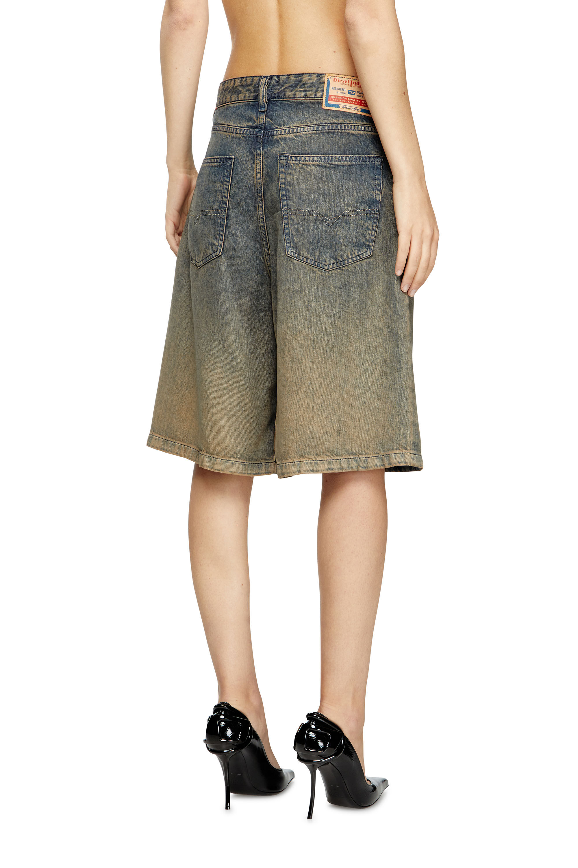 Diesel - DE-SIRE-SHORT-S, Female's Shorts in fluid shaded denim in Dark Blue - 5